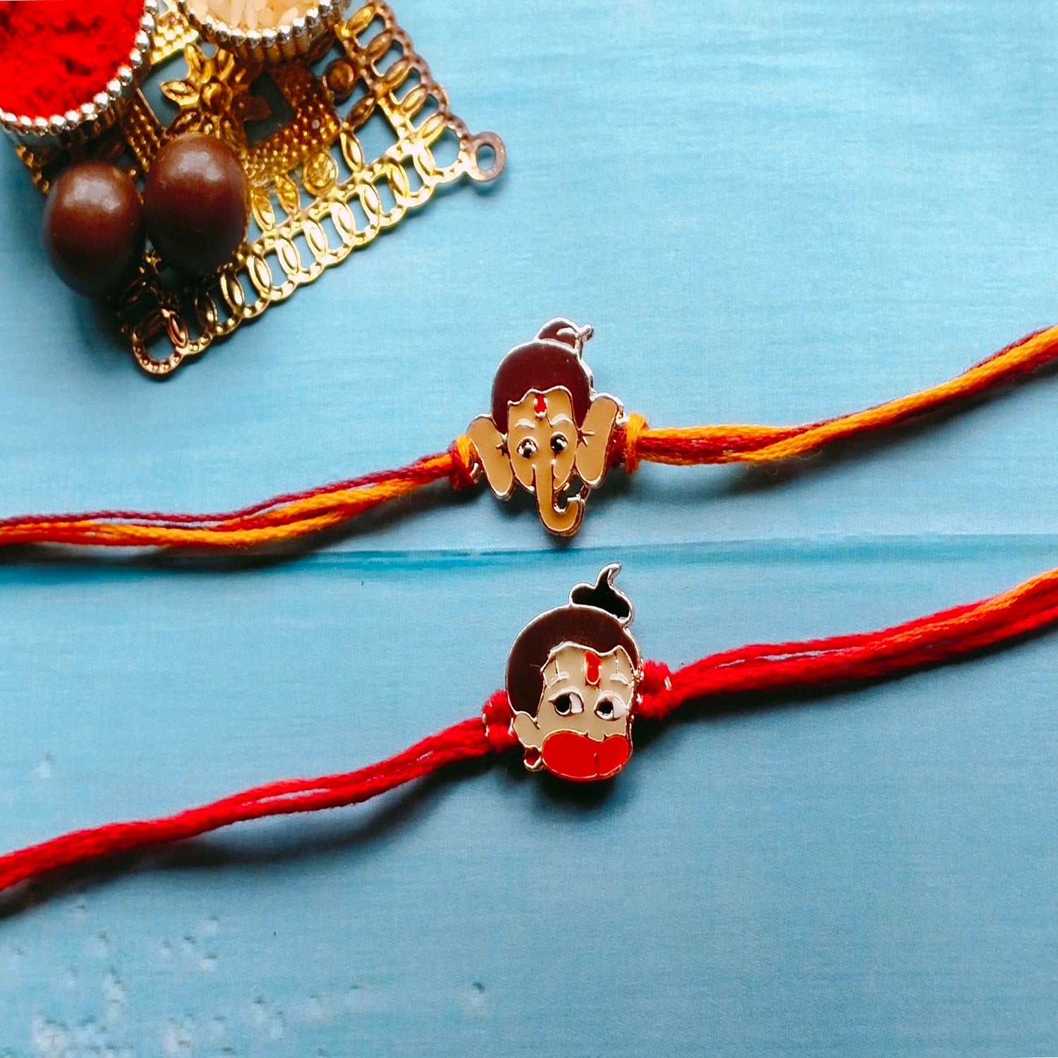 Combo of Bal Ganesh and Bal Hanuman Kids Rakhi