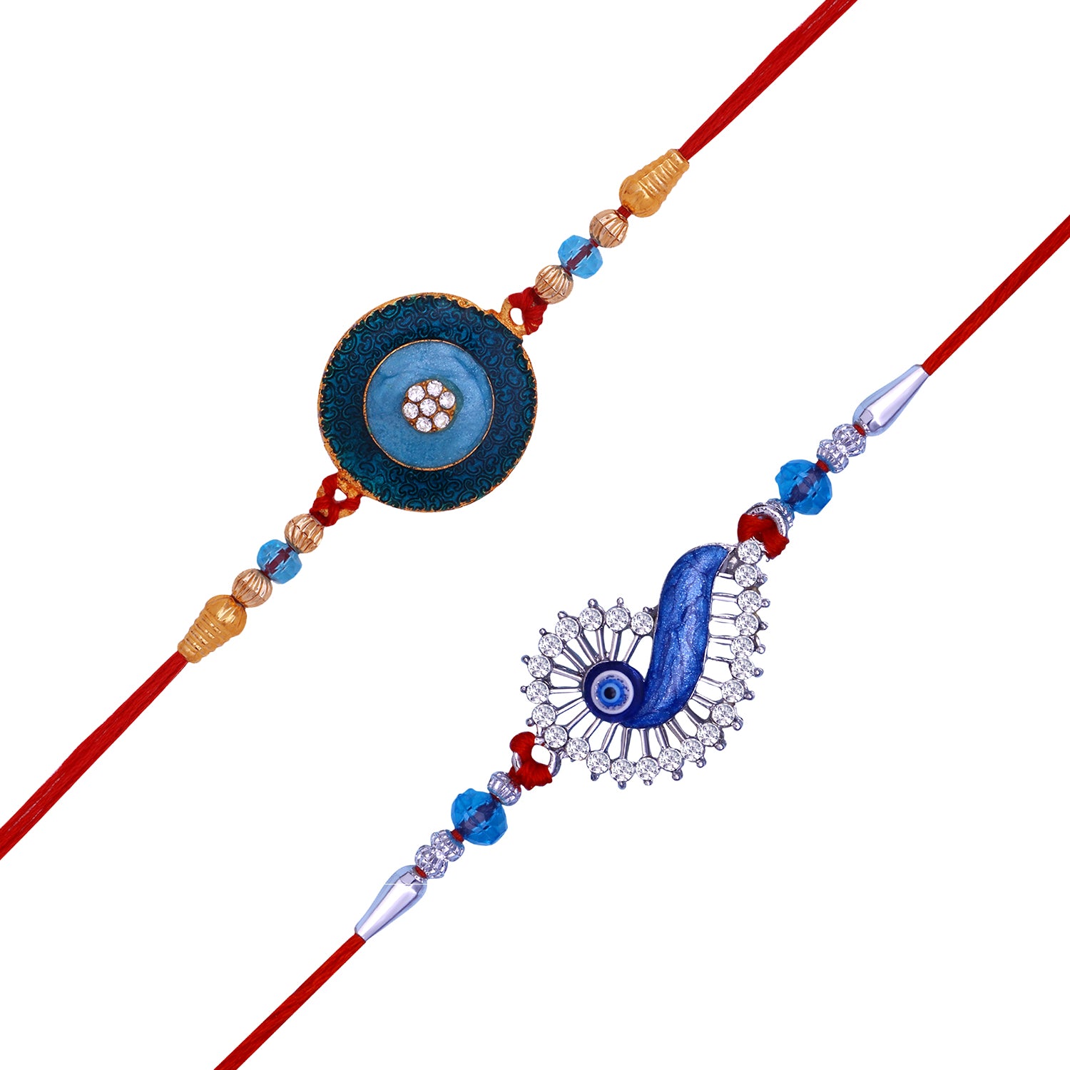 Combo of Floral and Evil Eye Rakhi