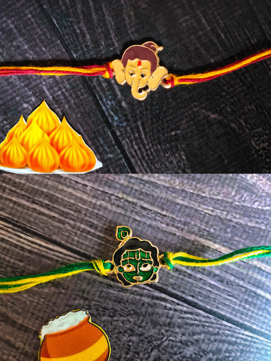 Combo of Bal Ganesh and Bal Krishna Rakhi