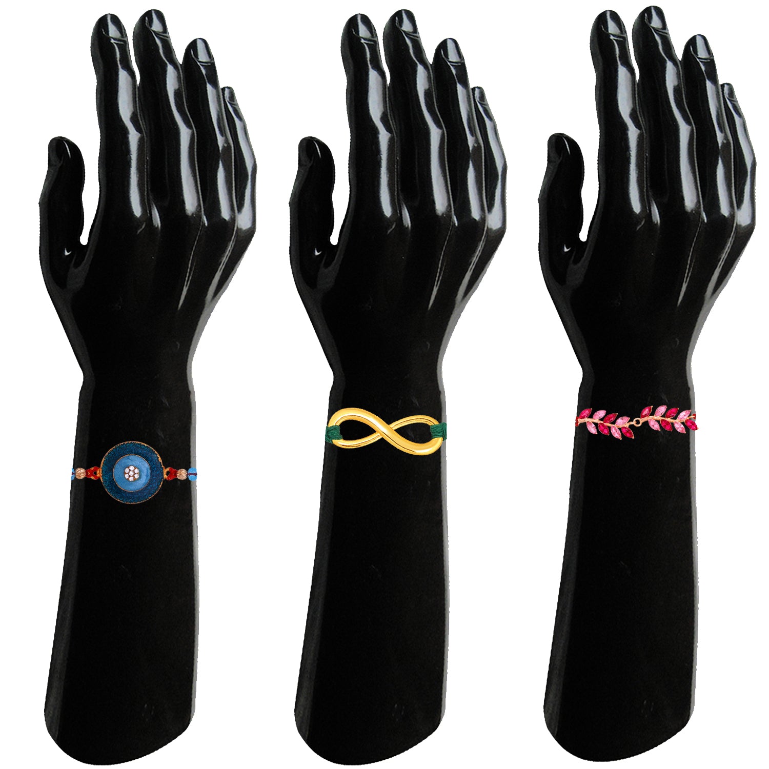 Combo of Leafy, Infinite and Floral Rakhi