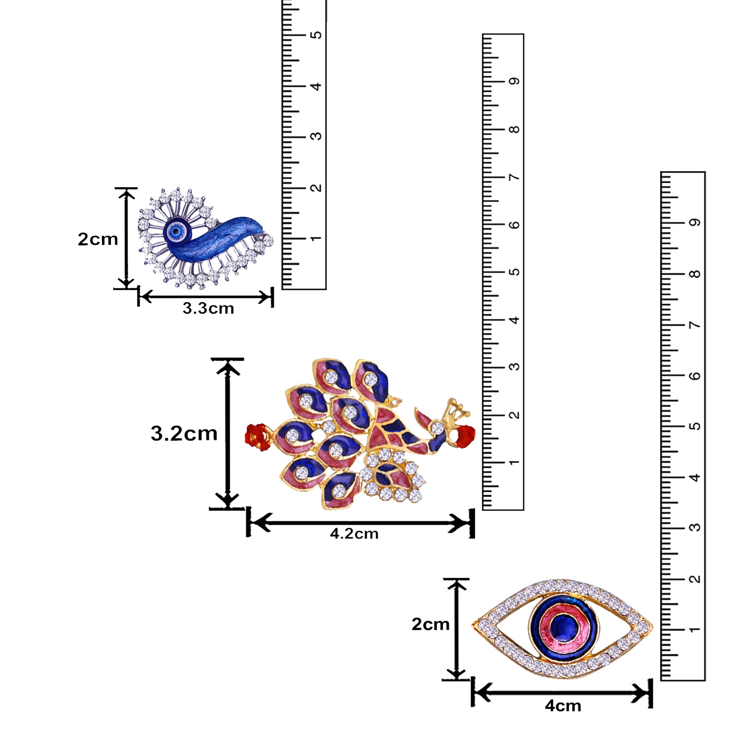 Combo of Evil Eye and Peacock Rakhi