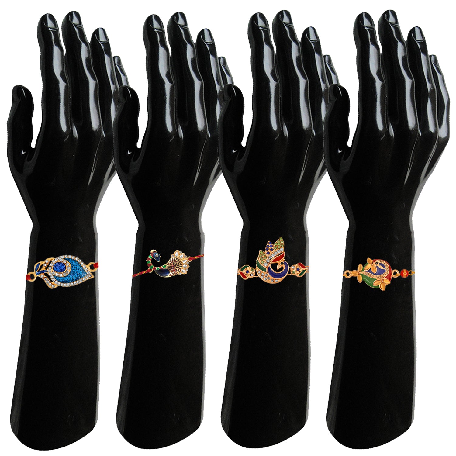 Combo of Peacock and Peacock Feather Rakhi