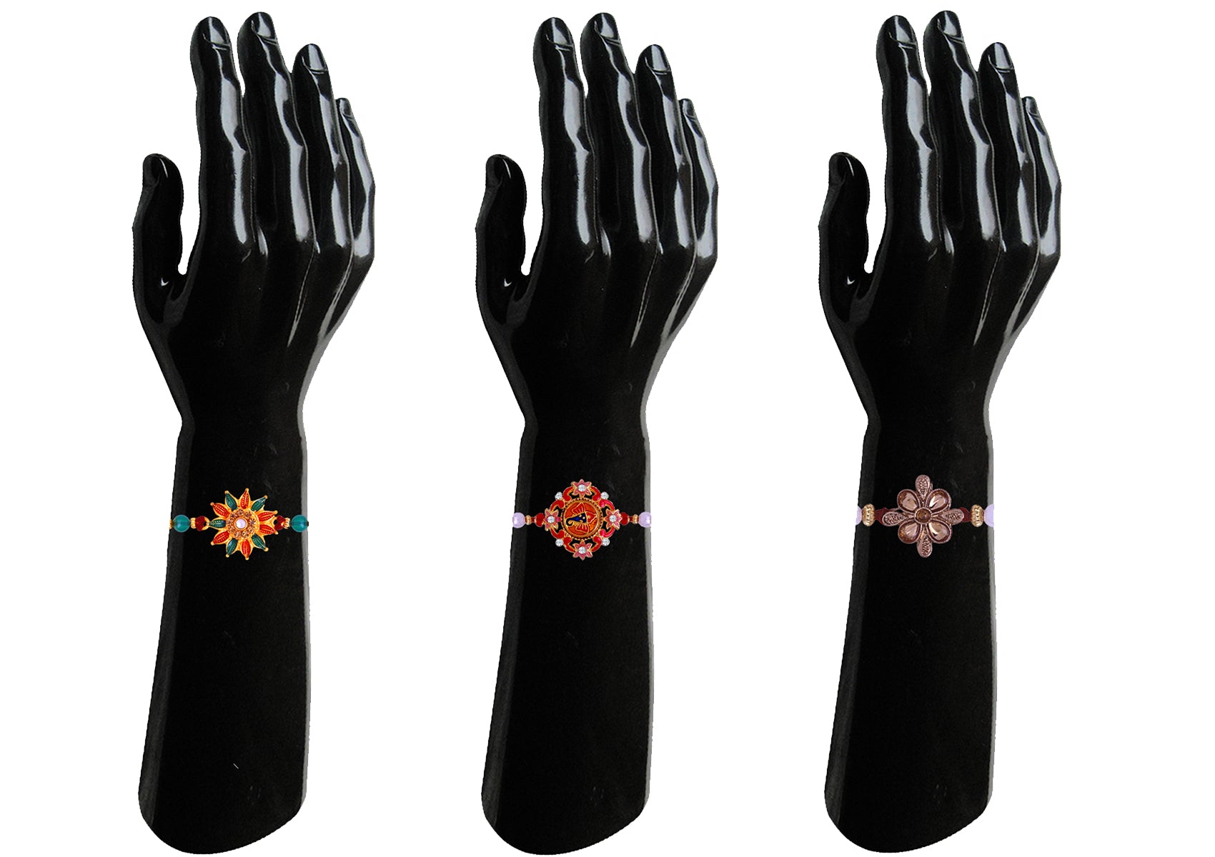 Combo of Three Multicolor Rakhi's