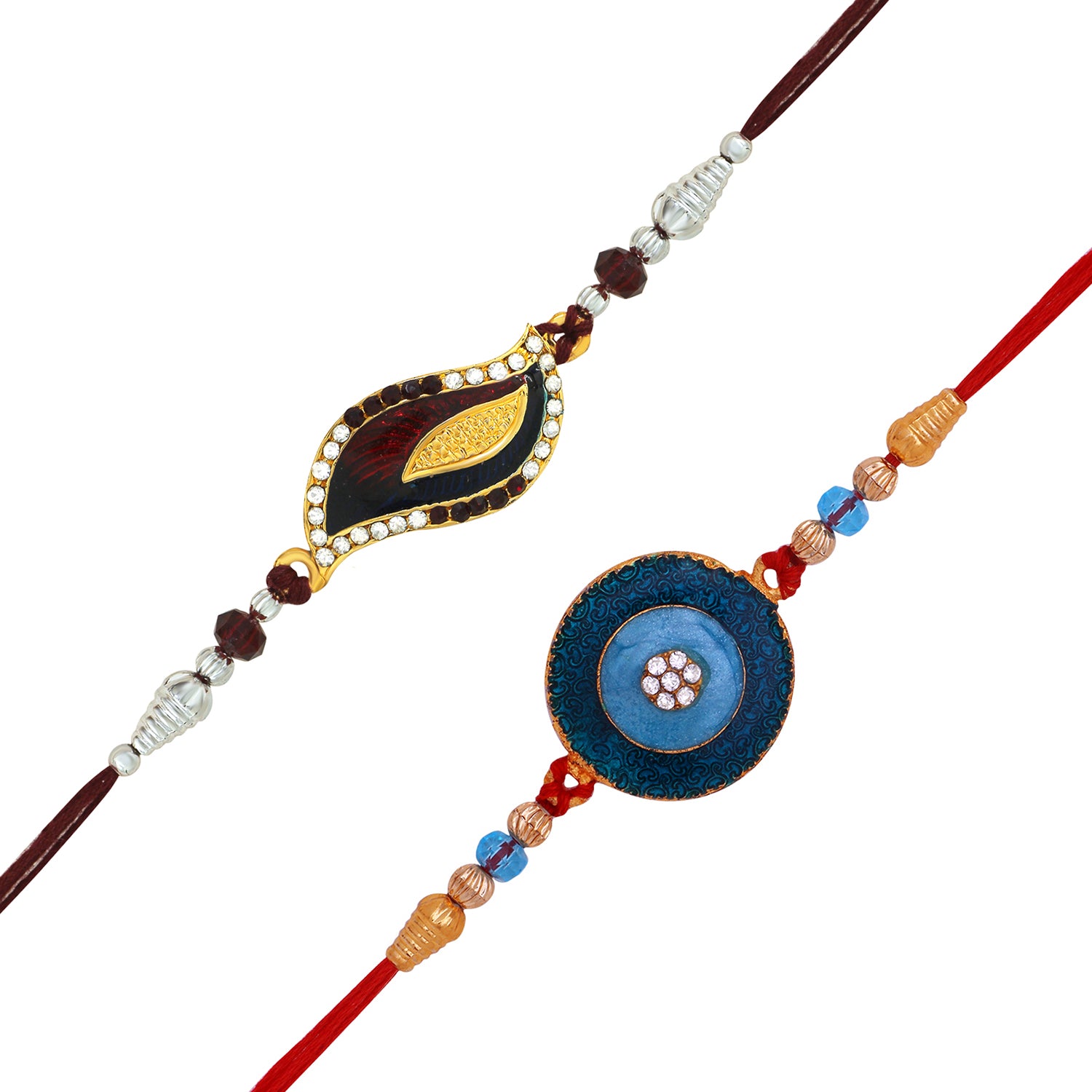 Combo of Floral and Evil Eye Rakhi
