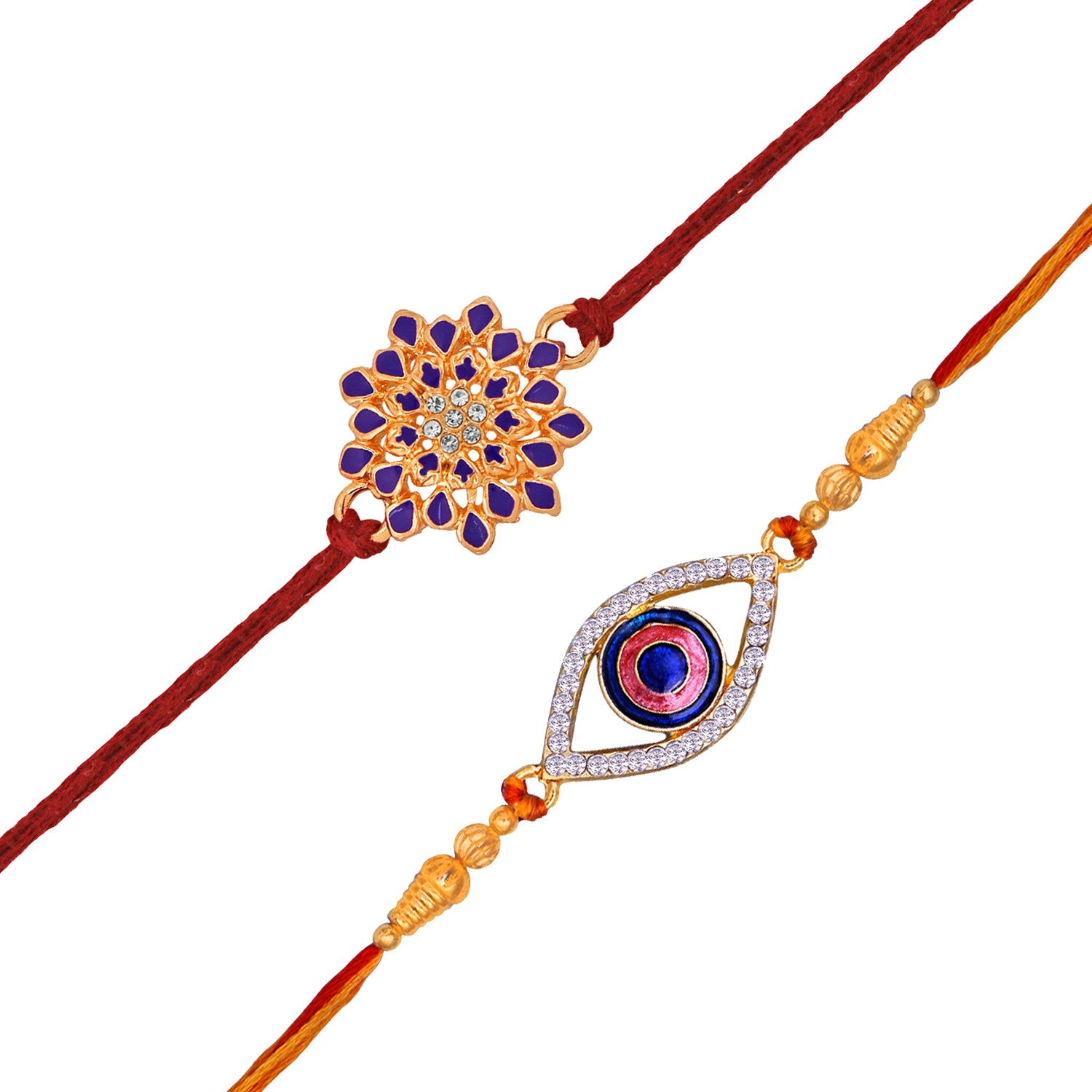 Combo of Floral and Evil Eye Rakhi