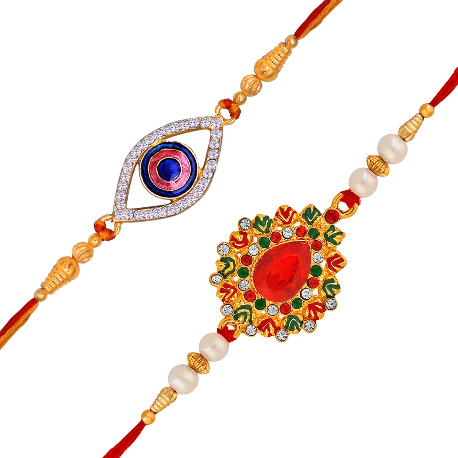 Combo of Classic Designer and Evil Eye Rakhis