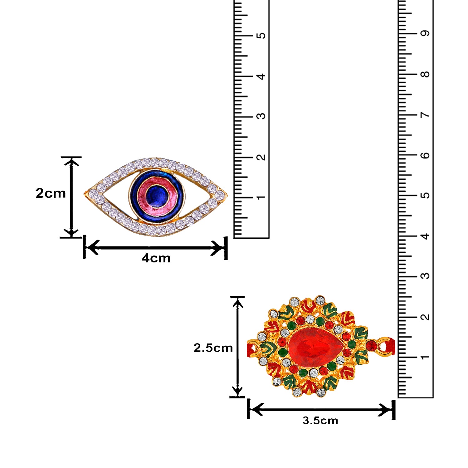 Combo of Classic Designer and Evil Eye Rakhis