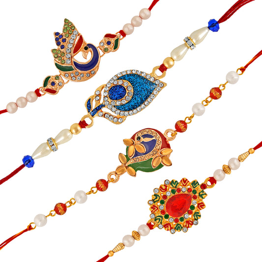 Combo of Peacok and Peacock Feather Shaped Rakhi