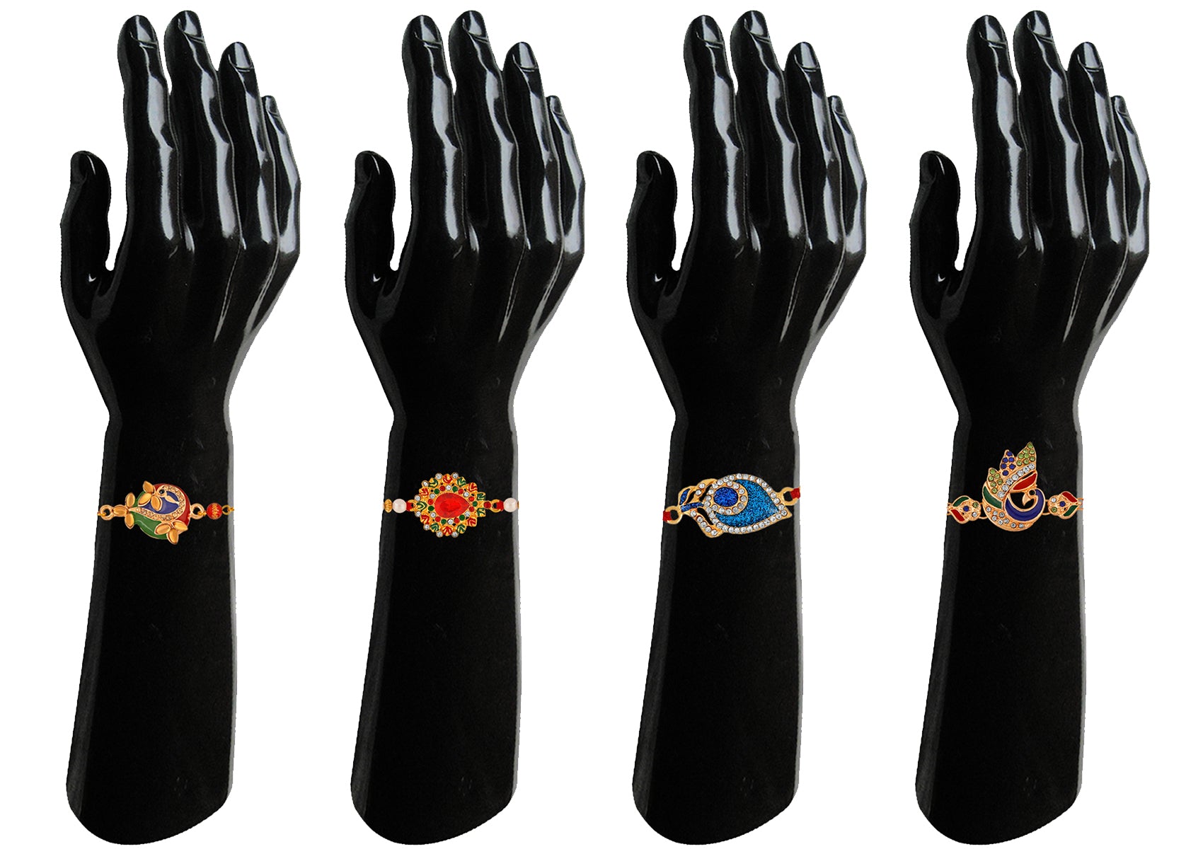 Combo of Peacok and Peacock Feather Shaped Rakhi