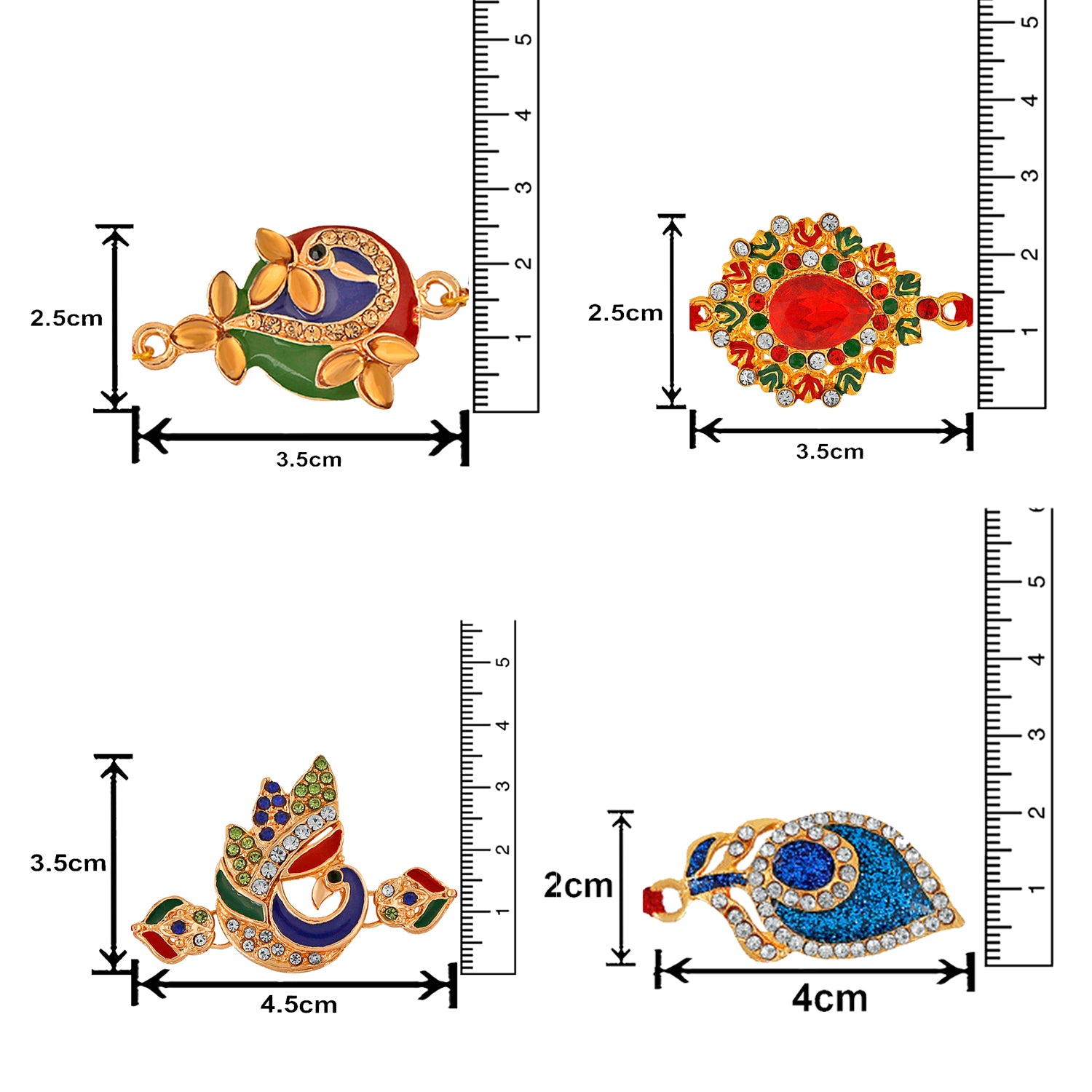 Combo of Peacok and Peacock Feather Shaped Rakhi