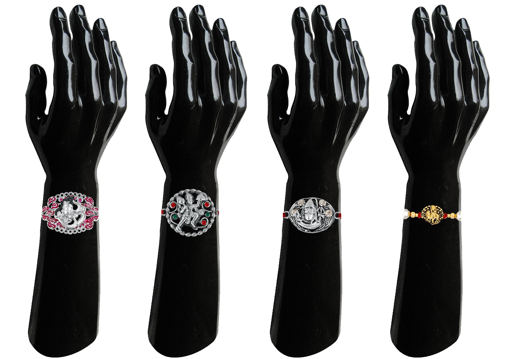 Combo of Lord Hanuman, Krishna and Shiva Religious Rakhis