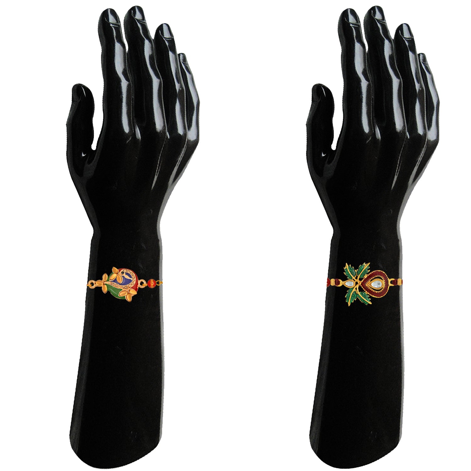 Combo of Leaf and Peacock Shaped Rakhi's