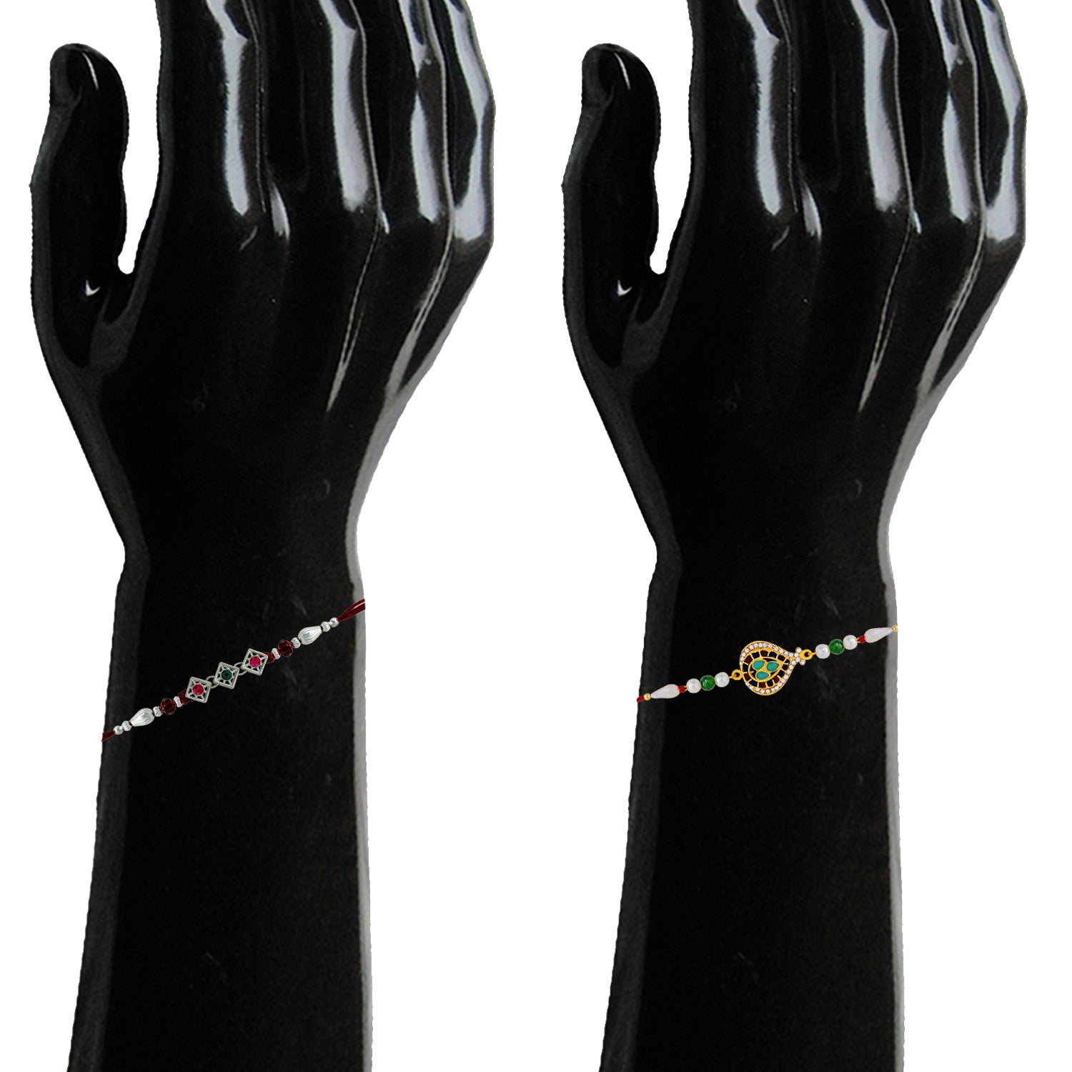 Combo of Classic Designer Multicolor Crystals Rakhi