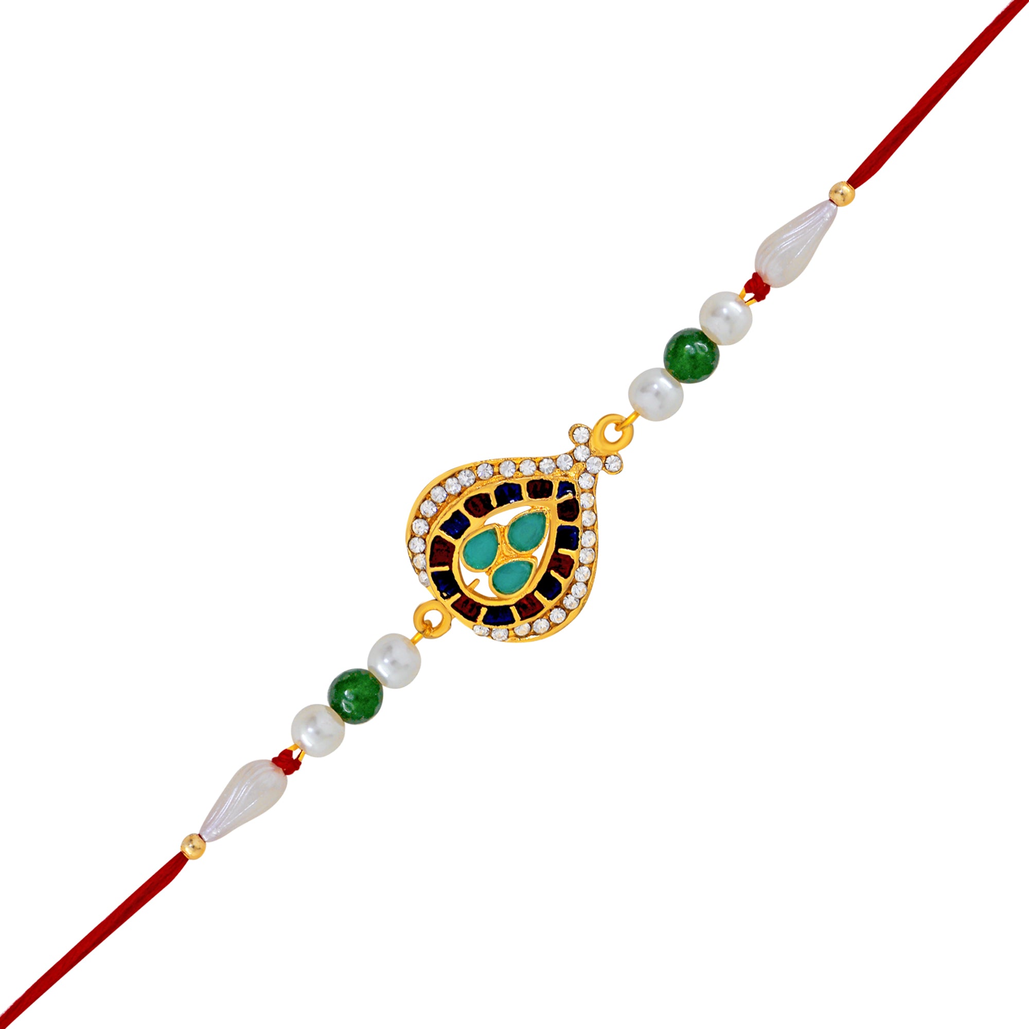 Combo of Classic Designer Multicolor Crystals Rakhi