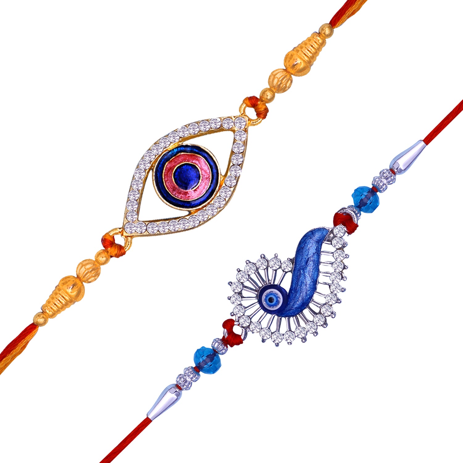 Combo of Evil Eye Rakhi's and Meena Work