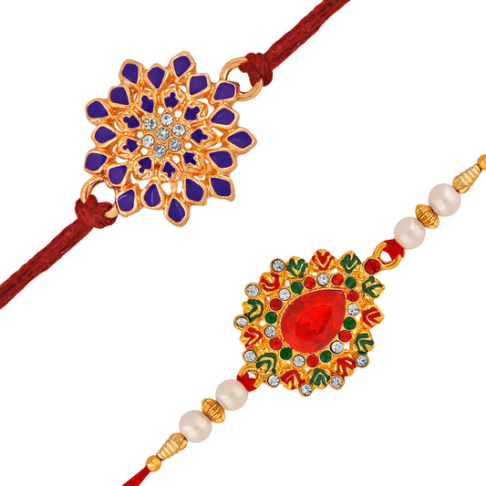 Combo of 2 Multicolor Floral Rakhis