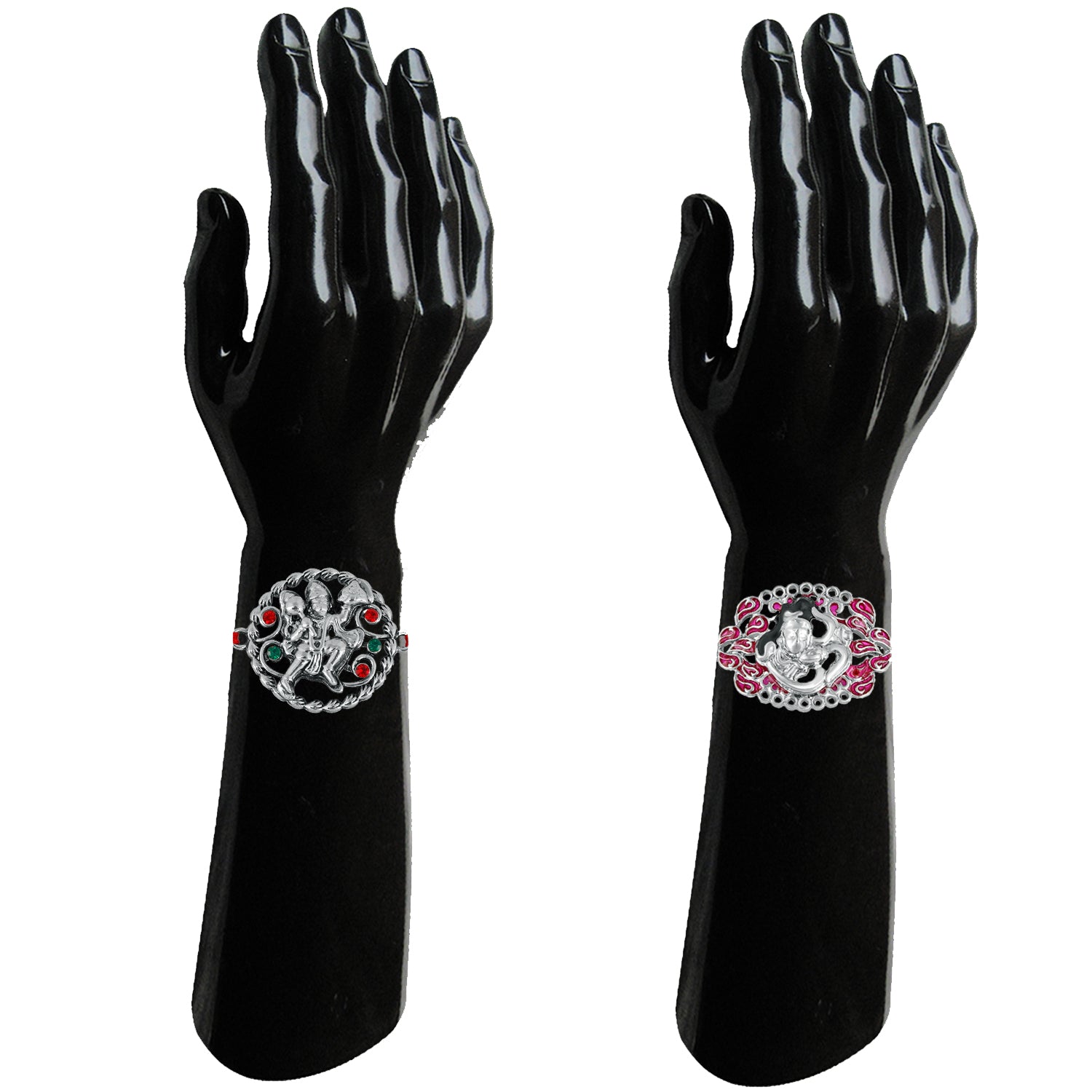 Combo of Shiva and Hanuman Rakhis with Meena Work