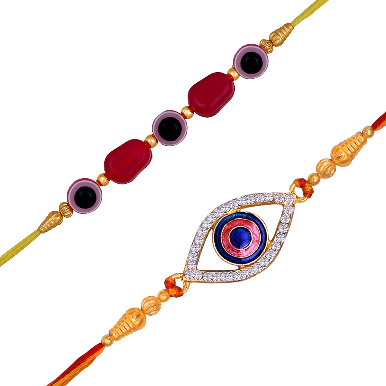 Combo of 2 Evil Eye Nazariya Meenakari Enamel Rakhis