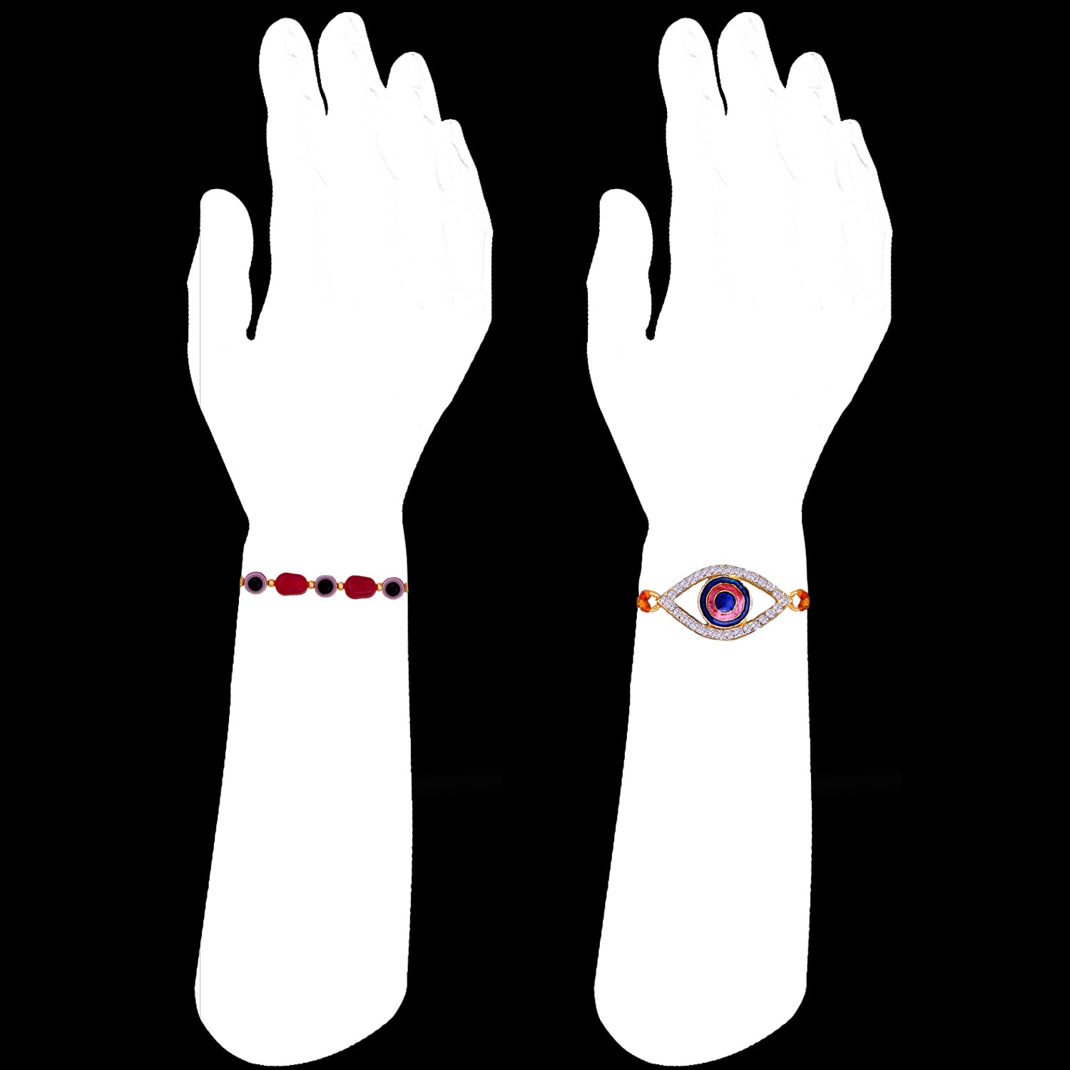 Combo of 2 Evil Eye Nazariya Meenakari Enamel Rakhis