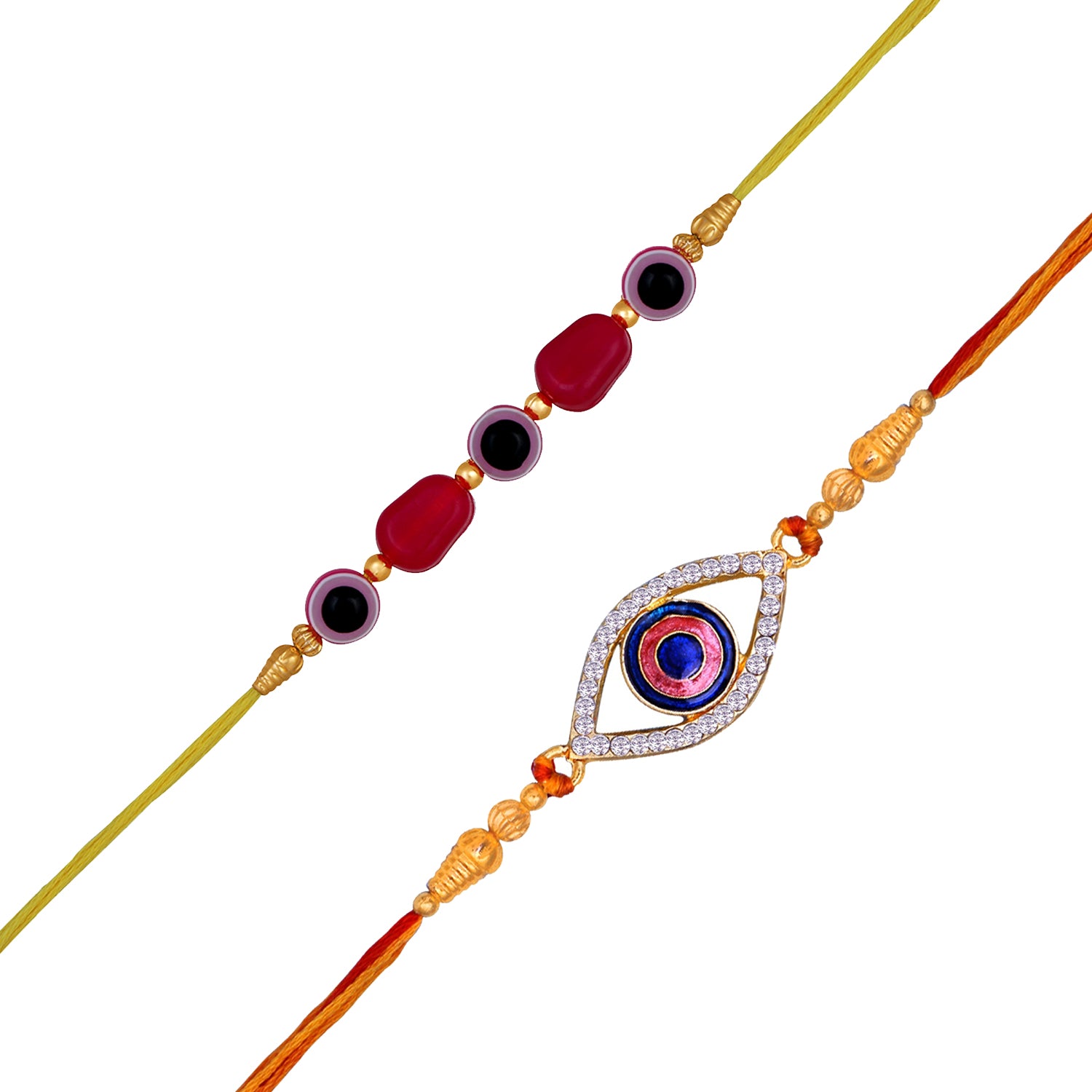 Combo of 2 Evil Eye Nazariya Meenakari Enamel Rakhis