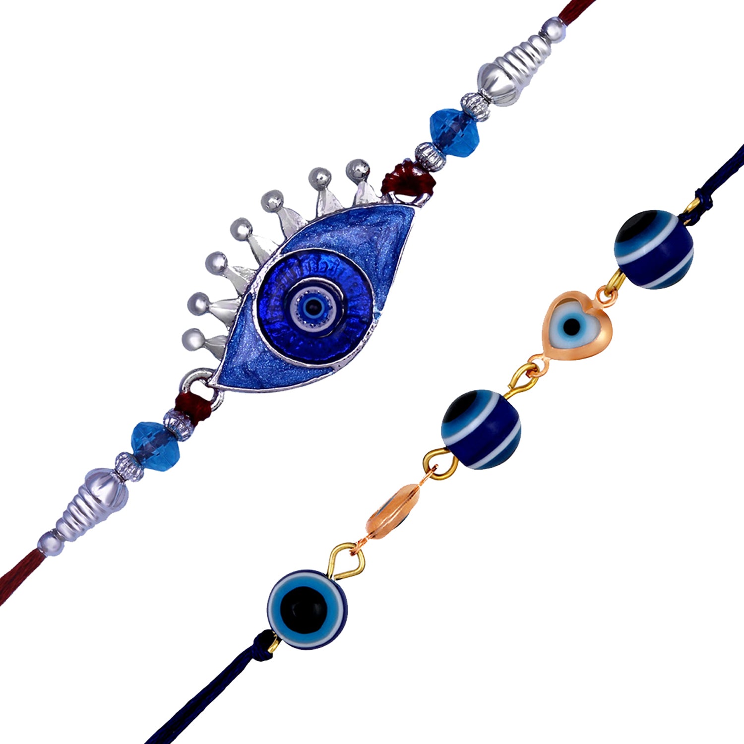 Combo of 2 Evil Eye Nazariya Meenakari Enamel Rakhis