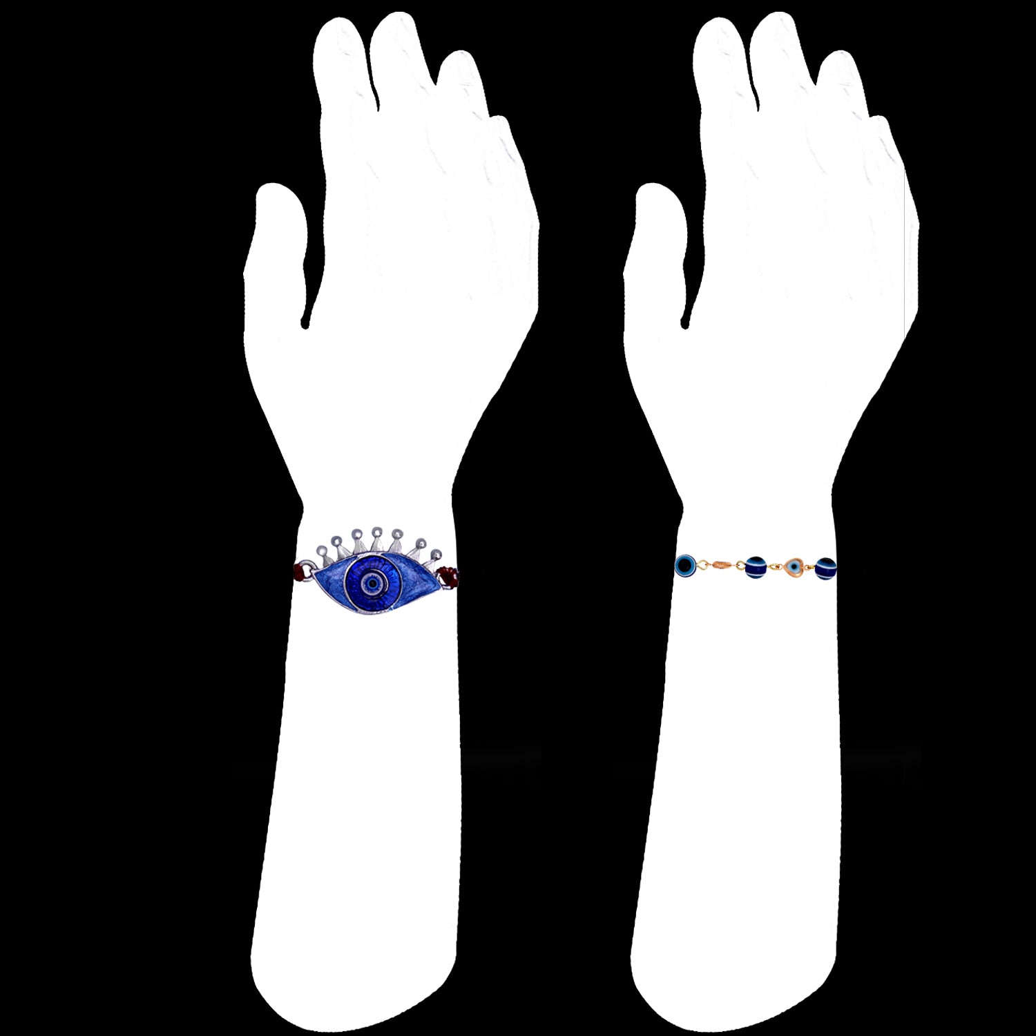 Combo of 2 Evil Eye Nazariya Meenakari Enamel Rakhis