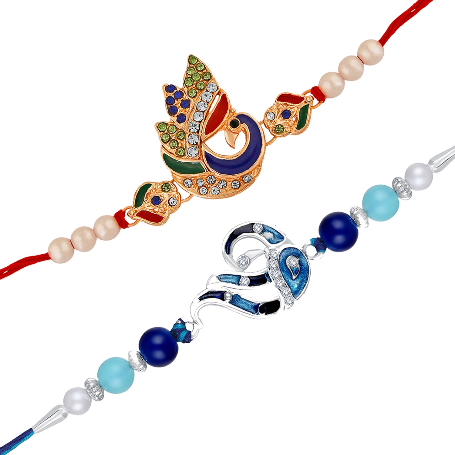 Combo of 2 Charming Peacock Shaped Rakhis