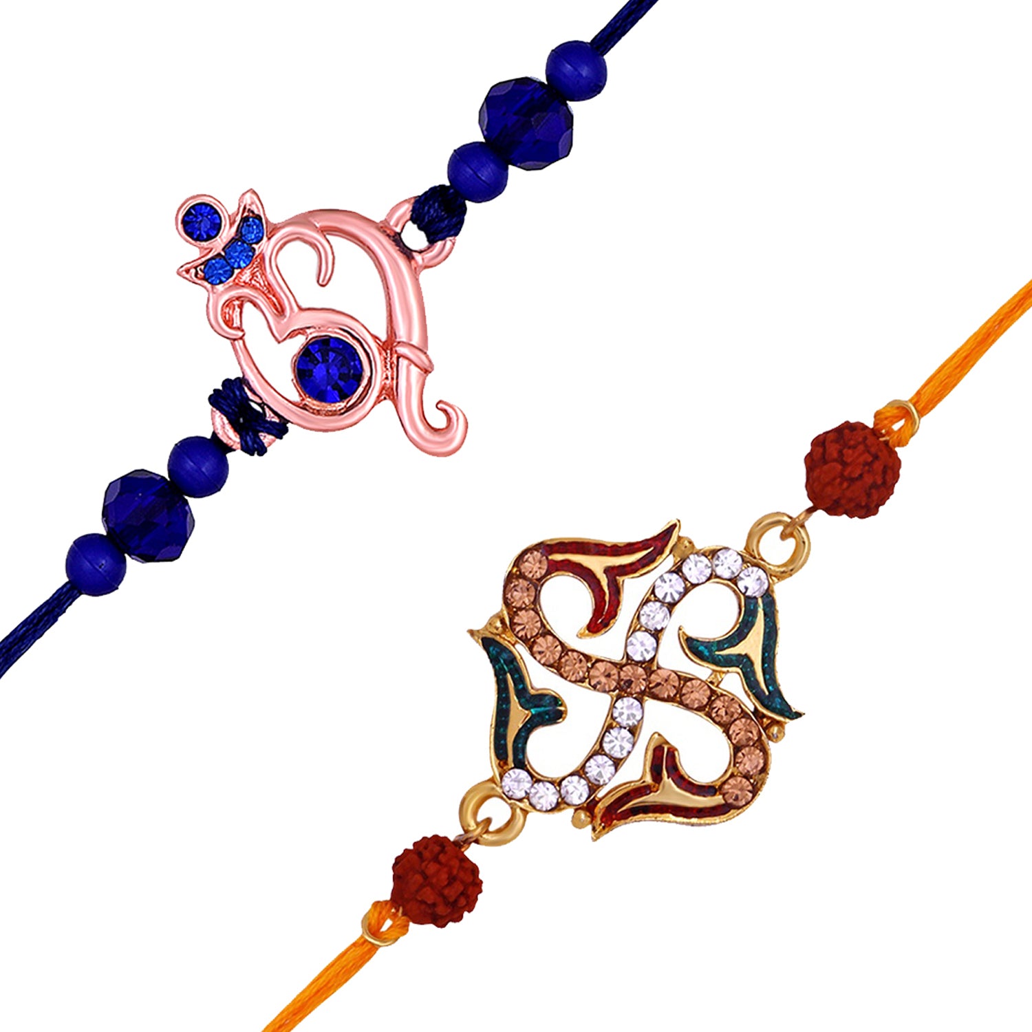 Combo of Ganesha and Swastik Rakhis