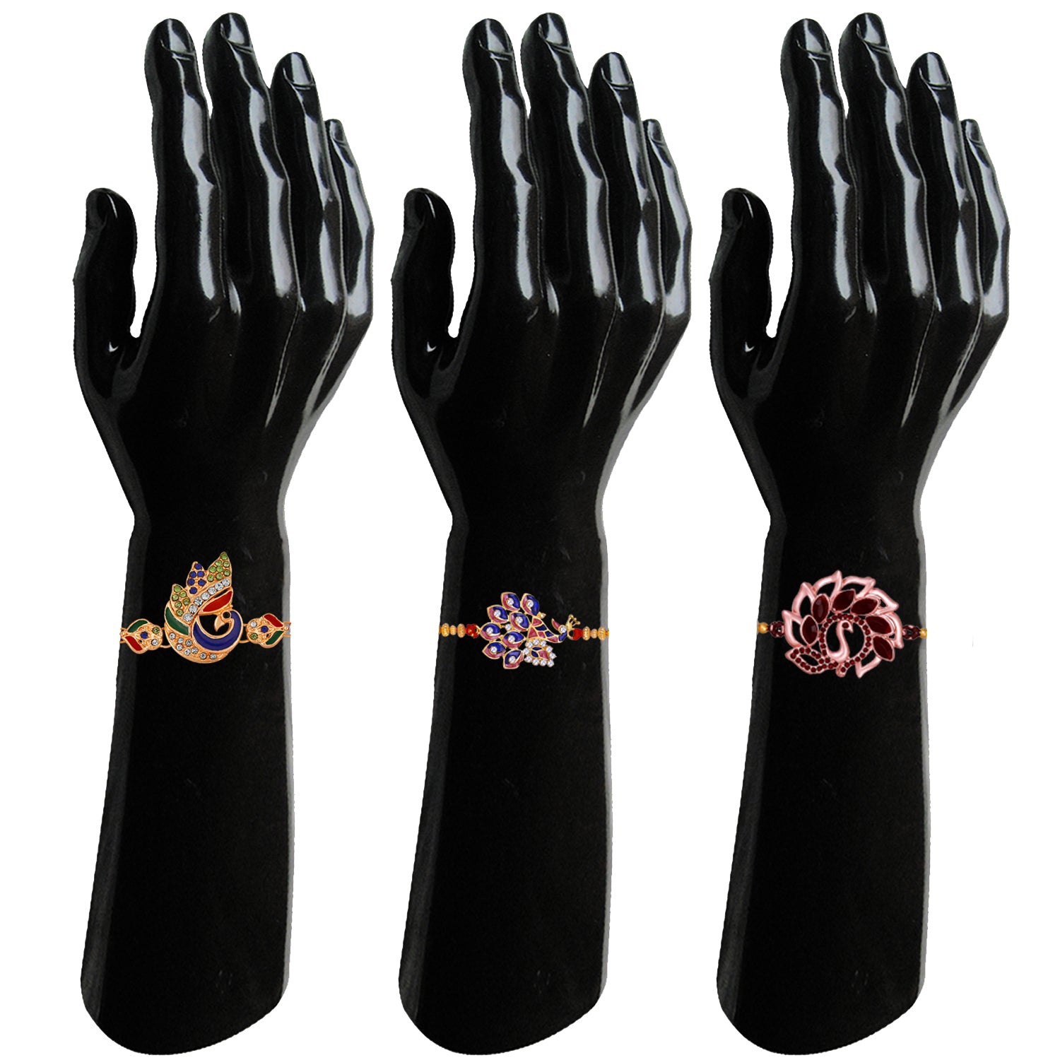Combo of 3 Charming Peacock Shaped Rakhis