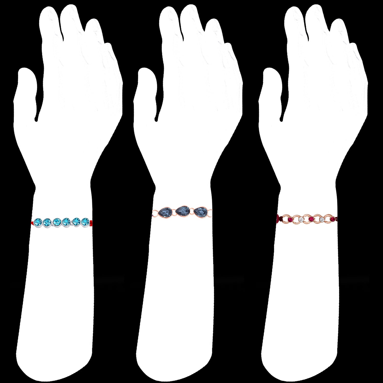 Combo of 3 Simple and Elegant Rakhis