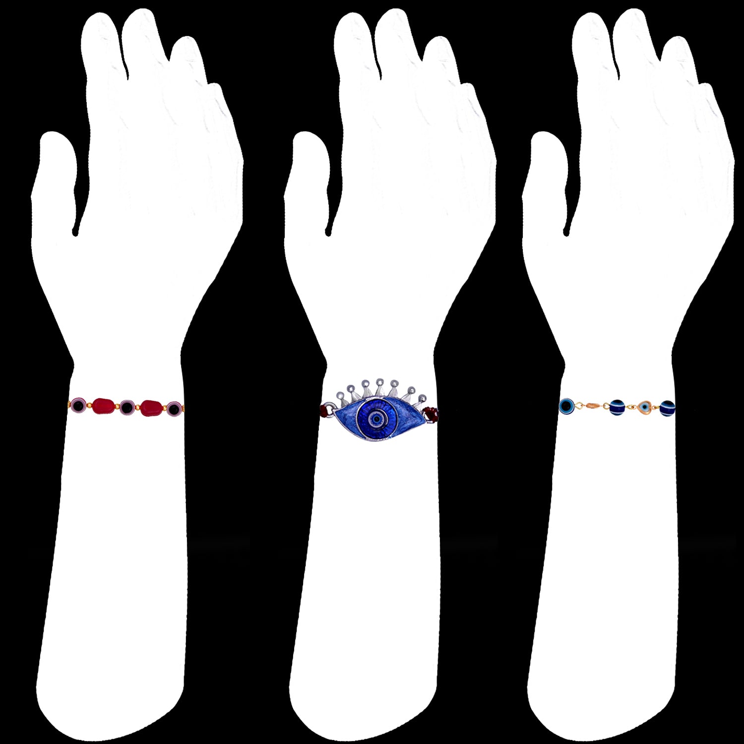 Combo of 3 Evil Eye Nazariya Rakhis