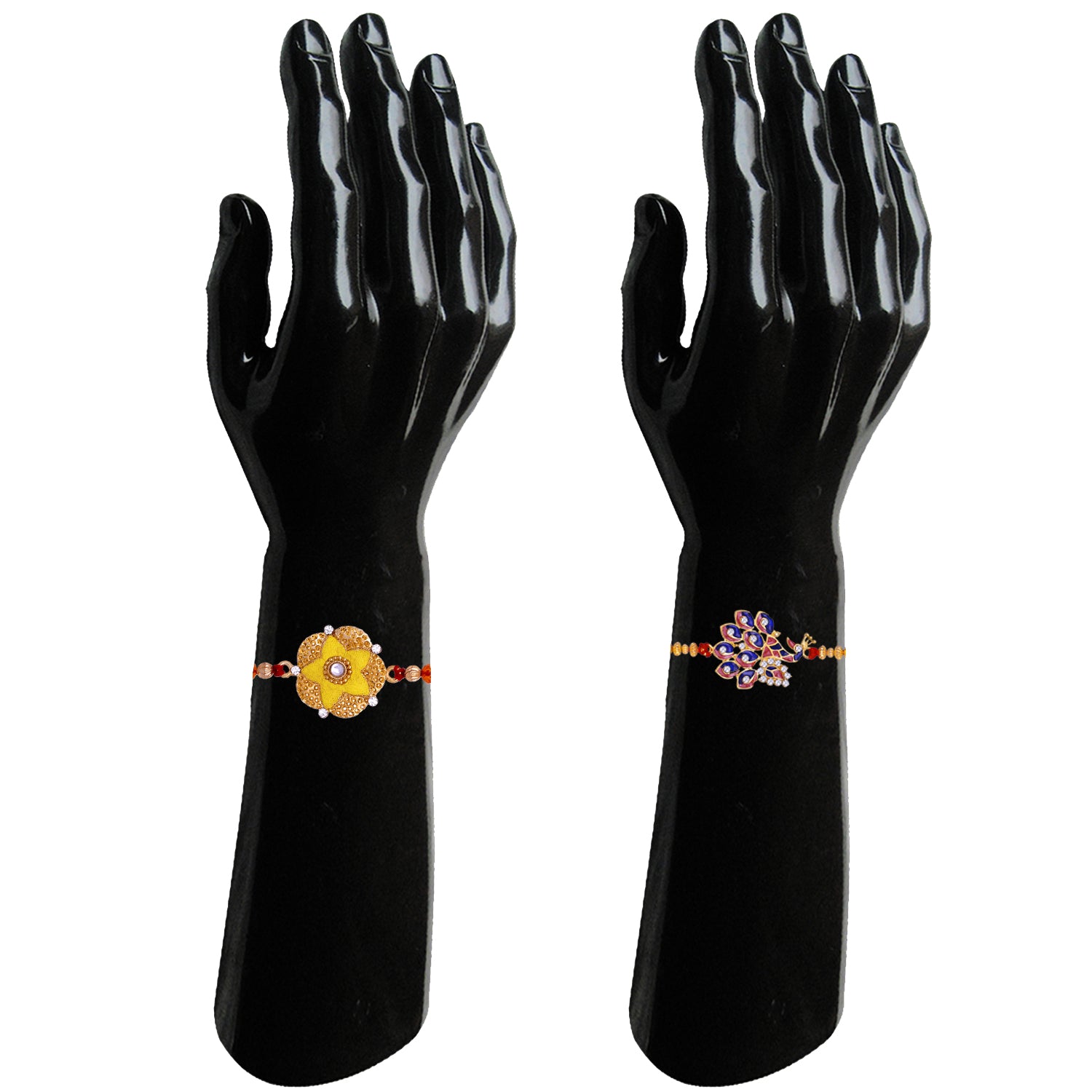 Multicolor Combo of 4 Beautiful Rakhi Set