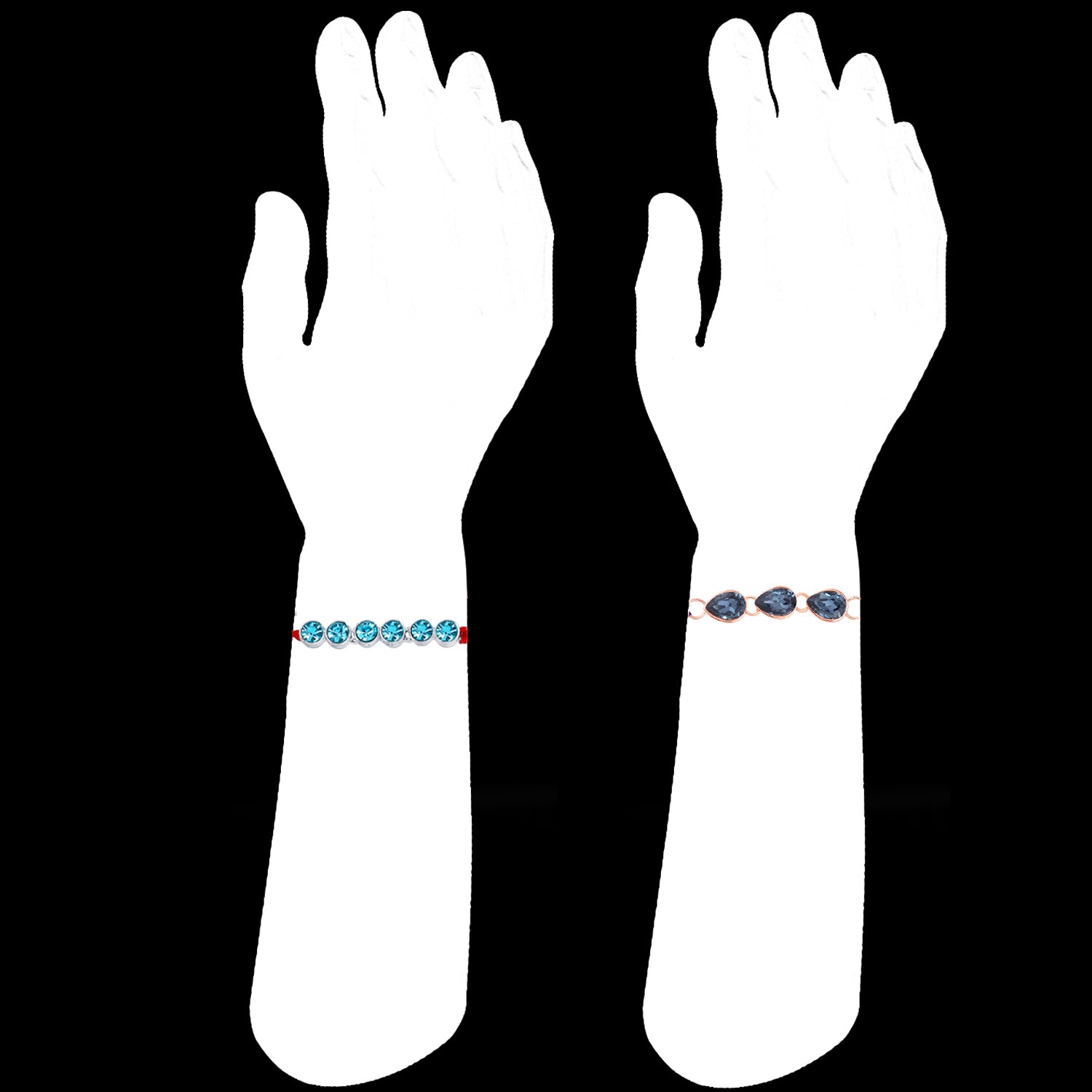 Multicolor Combo of 4 Beautiful Rakhi Set