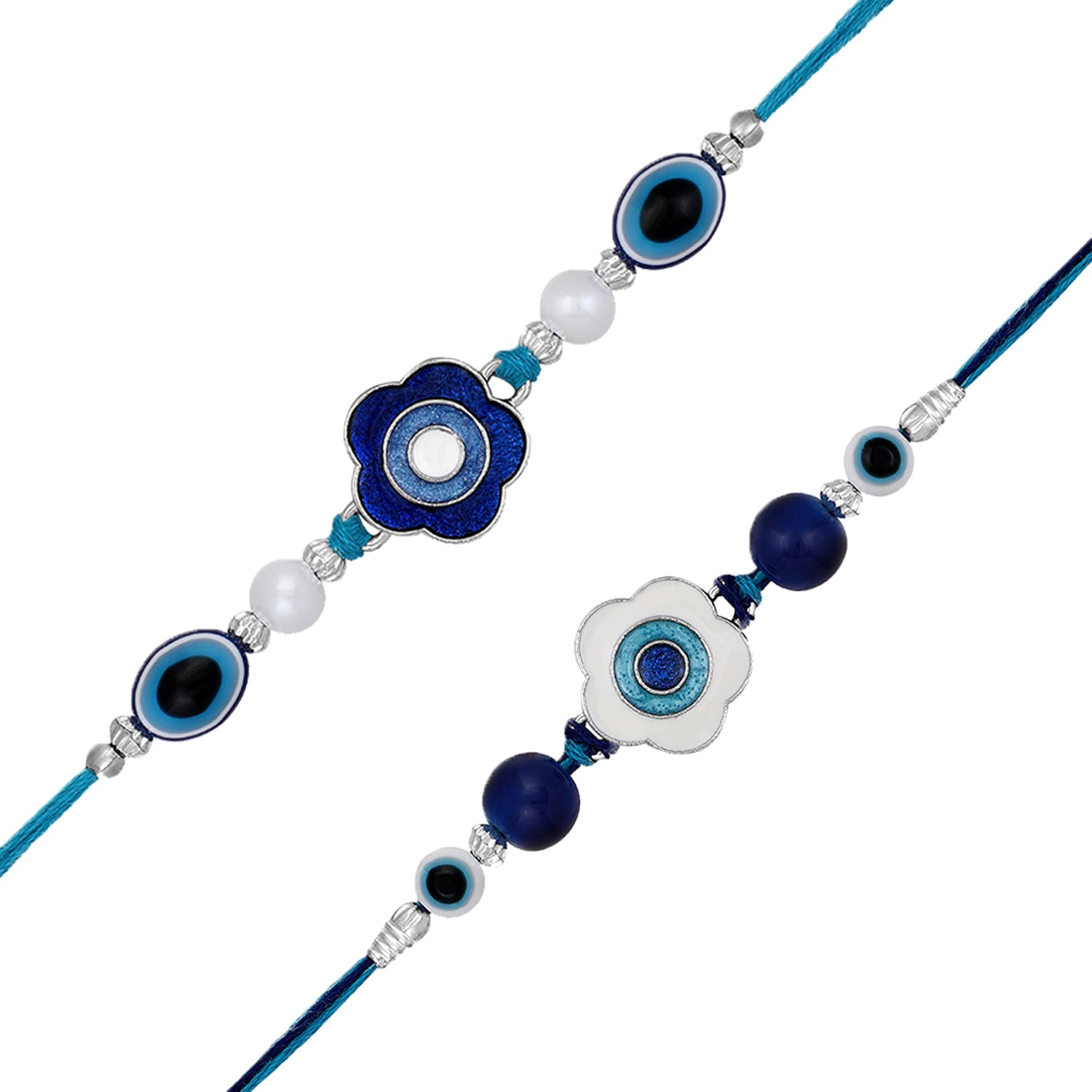 Combo of 2 Evil Eye Floral Rakhi's