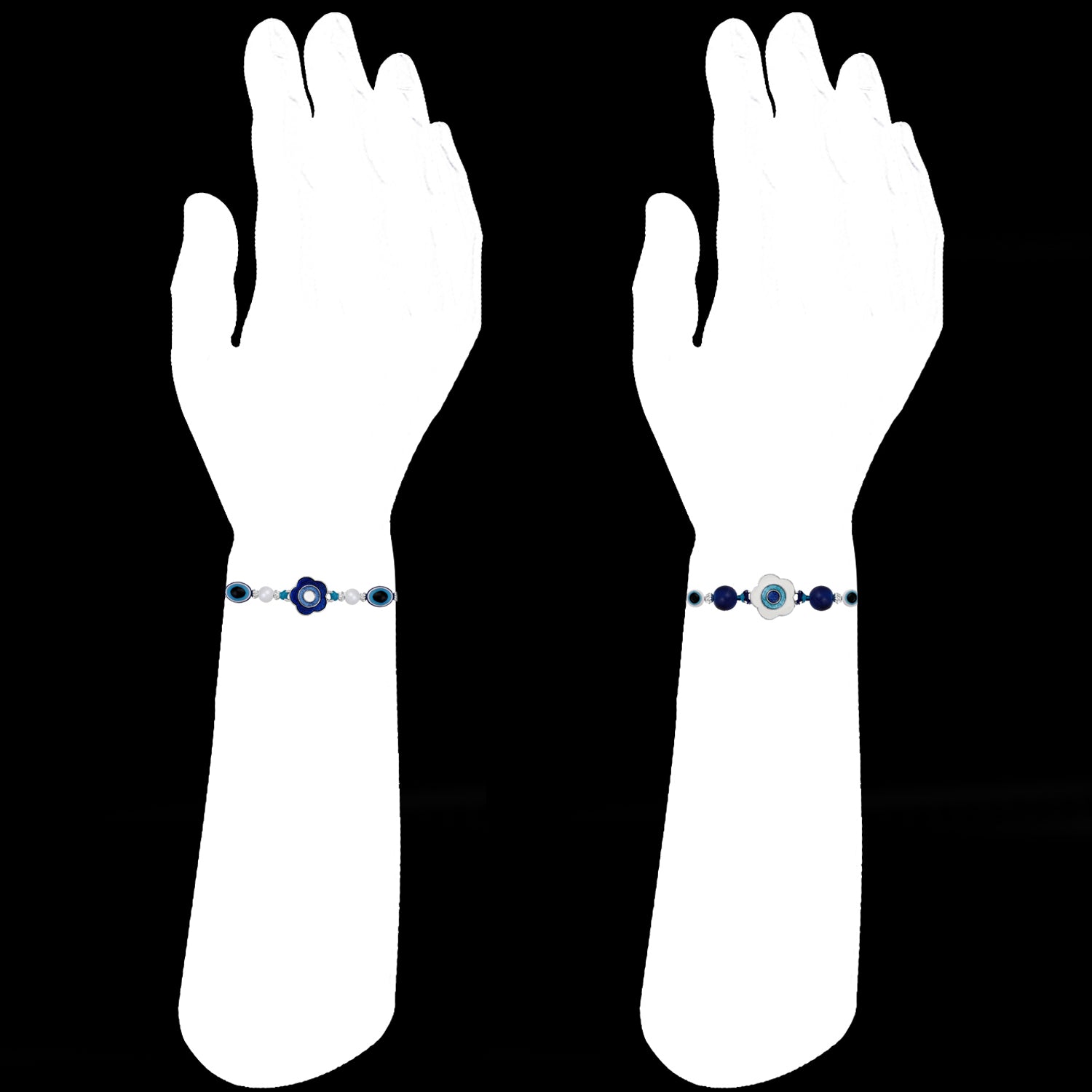 Combo of 2 Evil Eye Floral Rakhi's