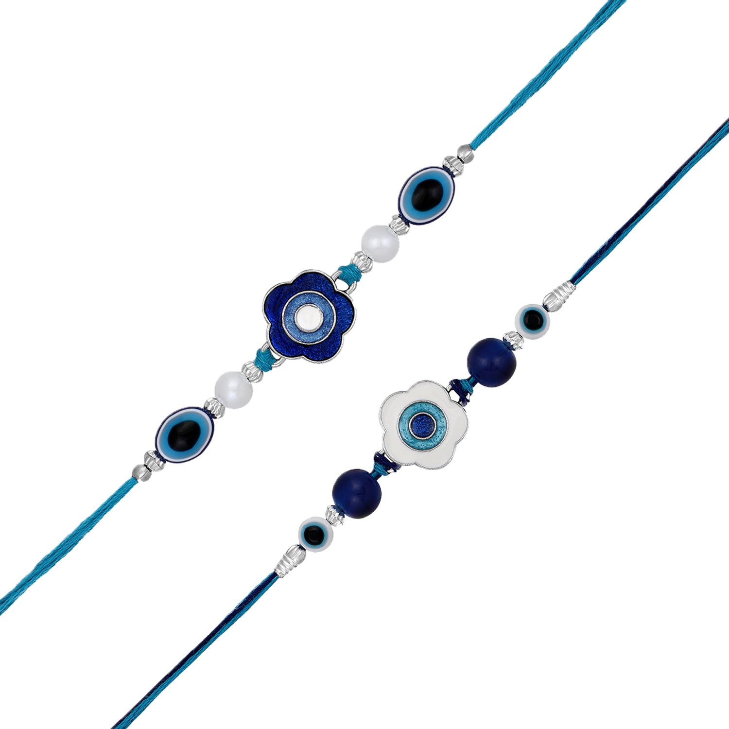 Combo of 2 Evil Eye Floral Rakhi's
