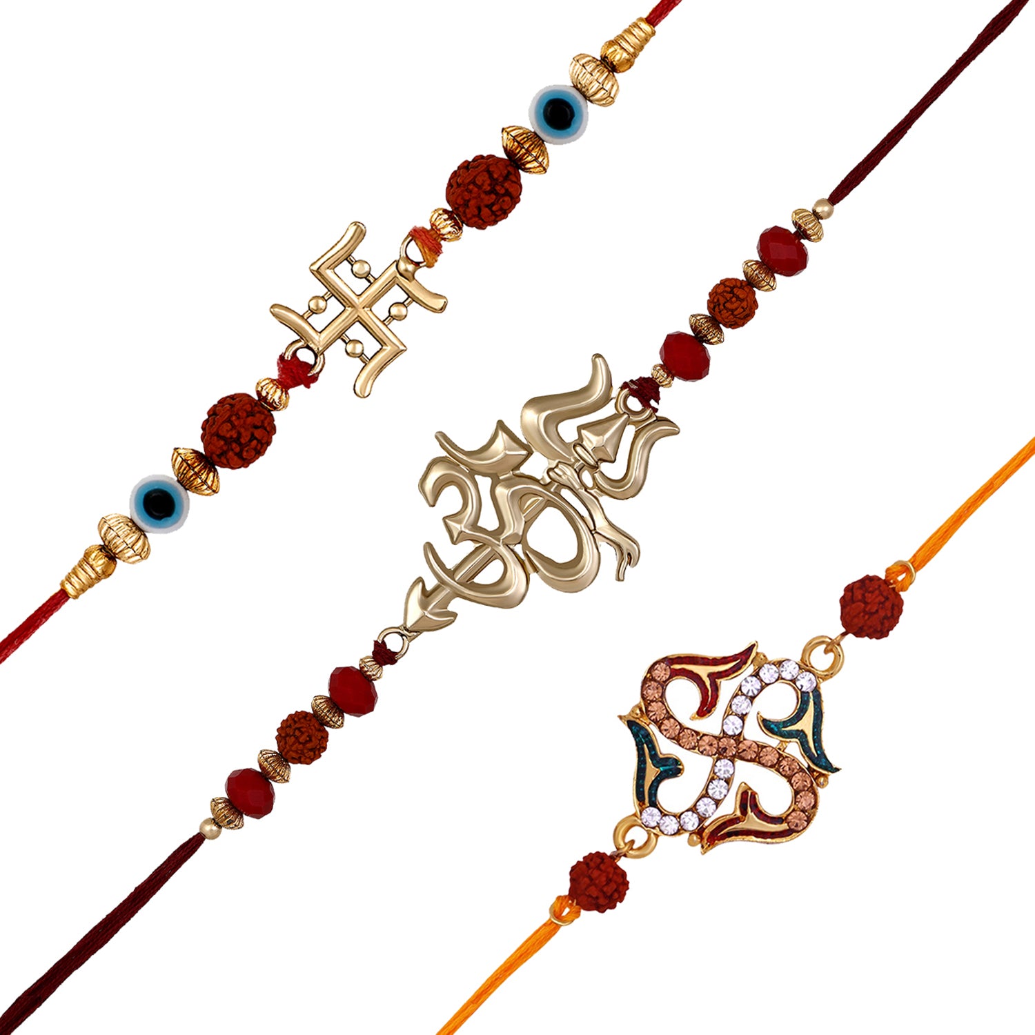 Combo of OM Swastik and Trishul Rakhi's
