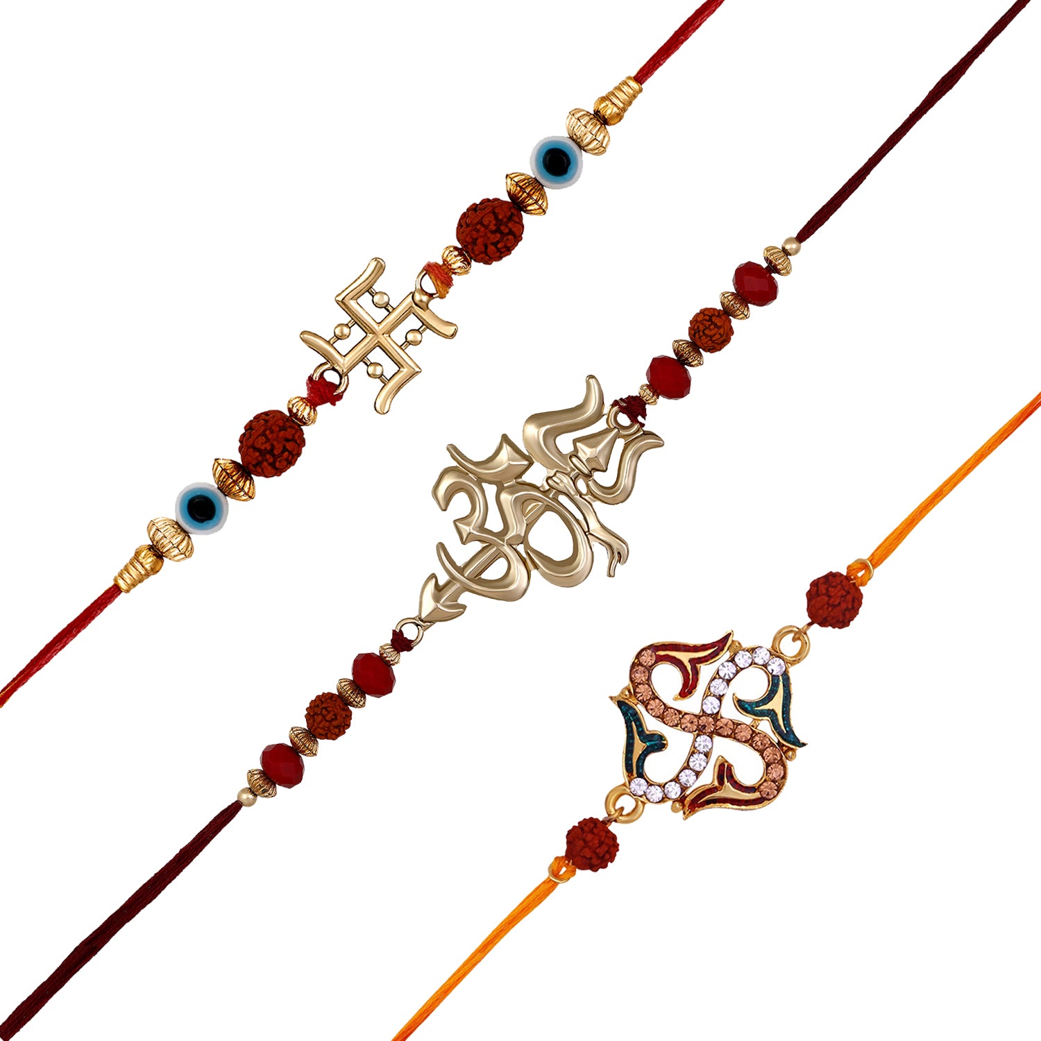 Combo of OM Swastik and Trishul Rakhi's