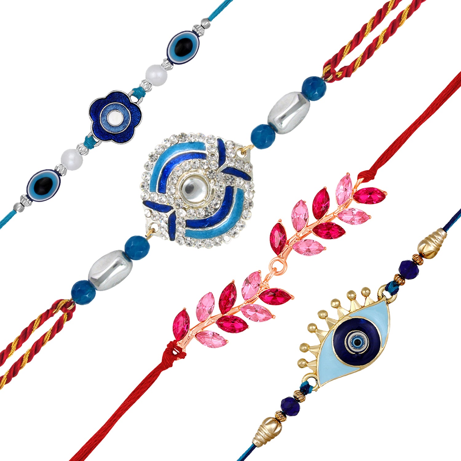 Combo of Evil Eye and Leafy Rakhis