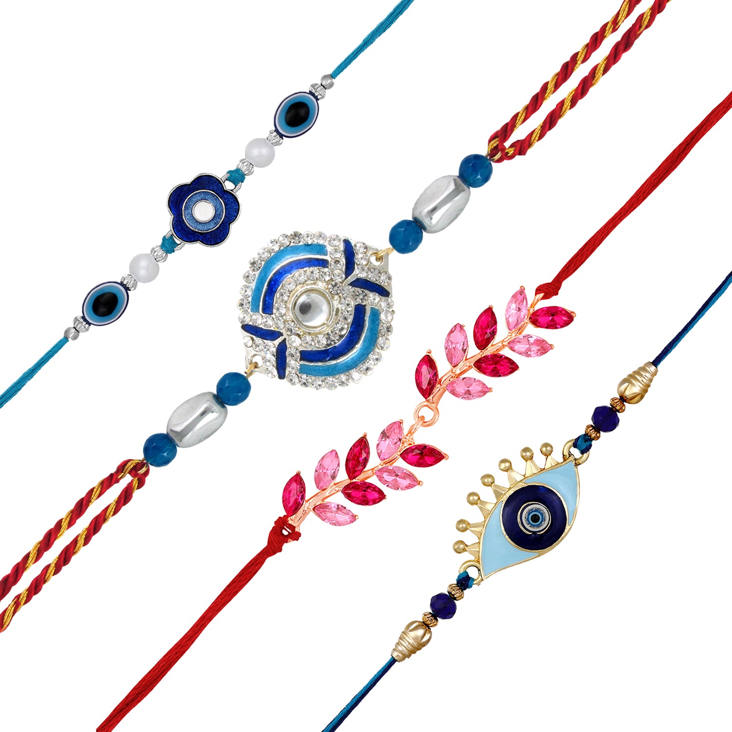 Combo of Evil Eye and Leafy Rakhis