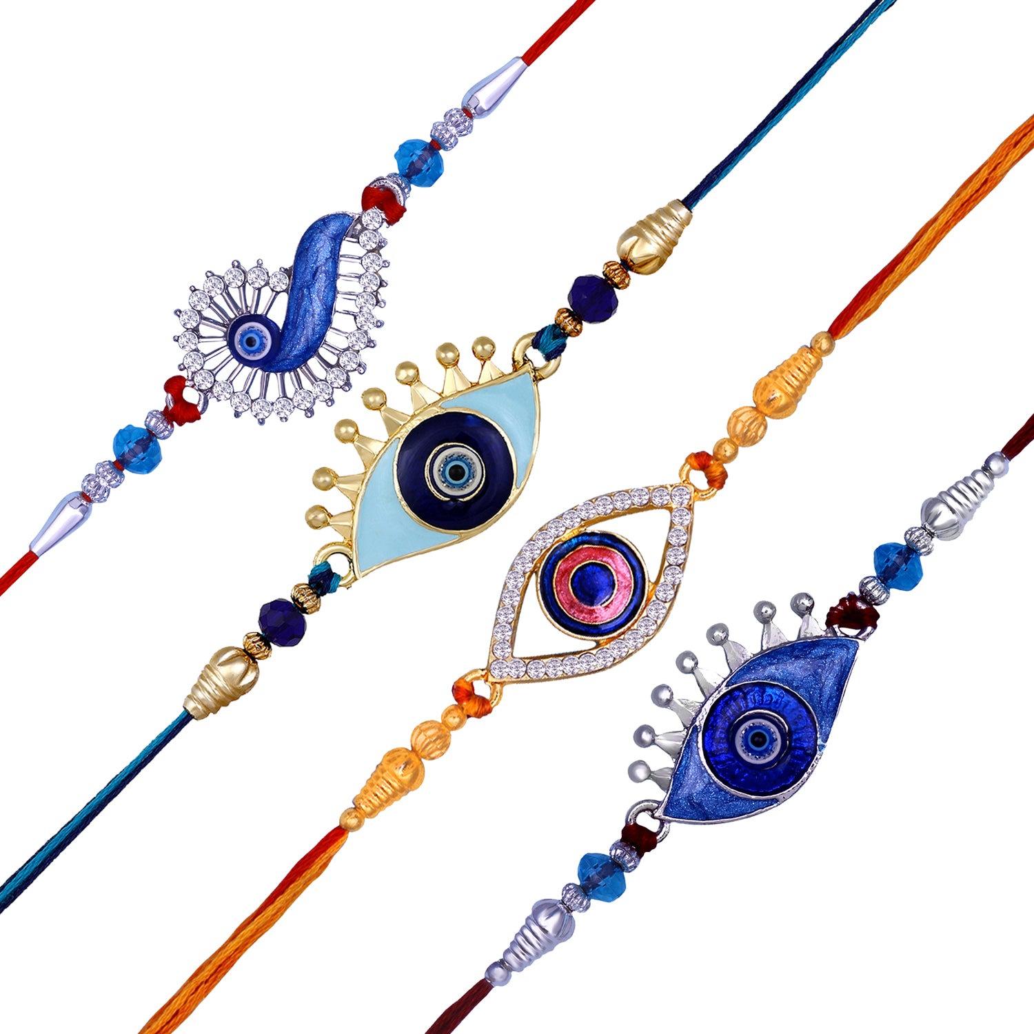 Combo of Meenakari Work 4 Evil Eye Rakhi's