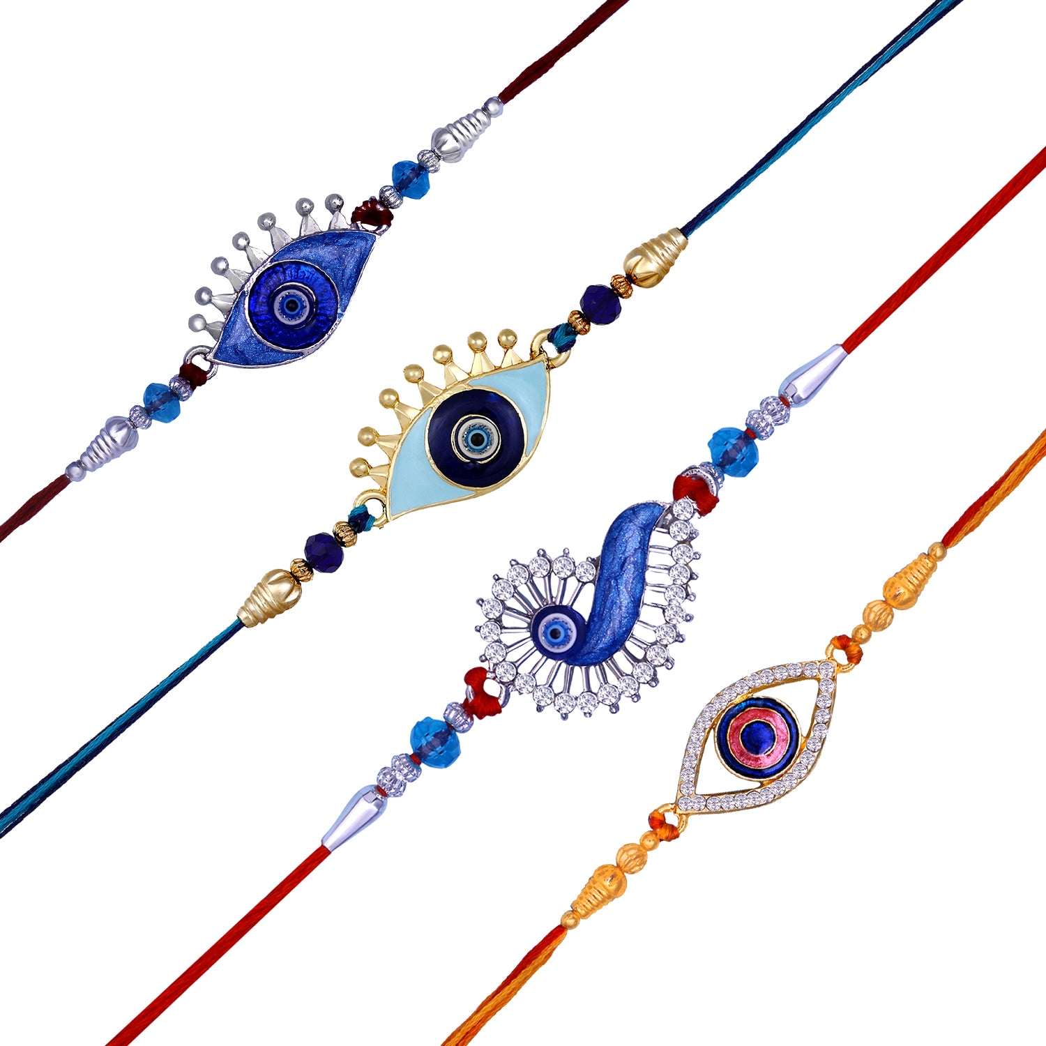 Combo of Meenakari Work 4 Evil Eye Rakhi's