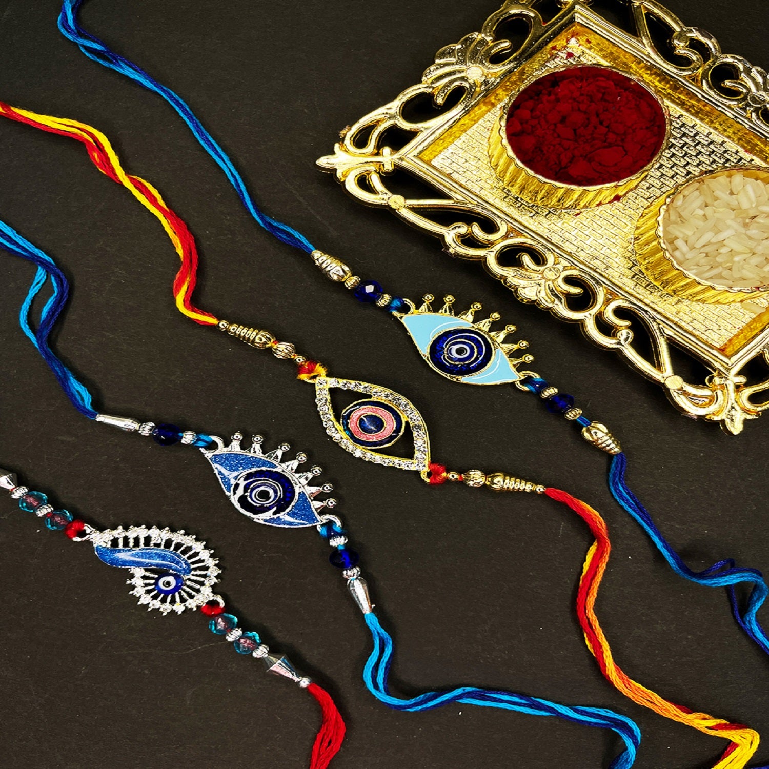 Combo of Meenakari Work 4 Evil Eye Rakhi's