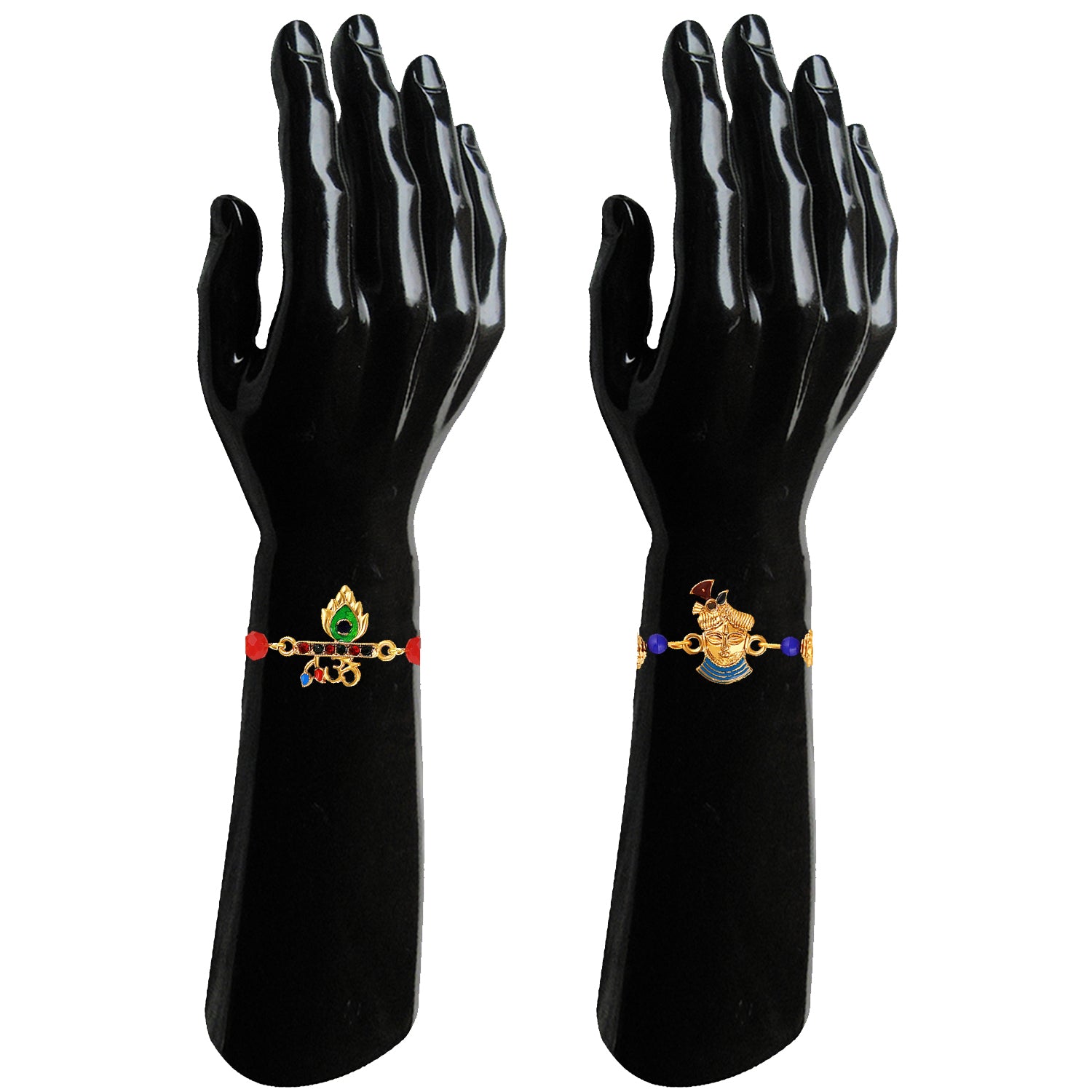 Combo of Krishna Flute, Krishanaji and Peacock-Feather Rakhi