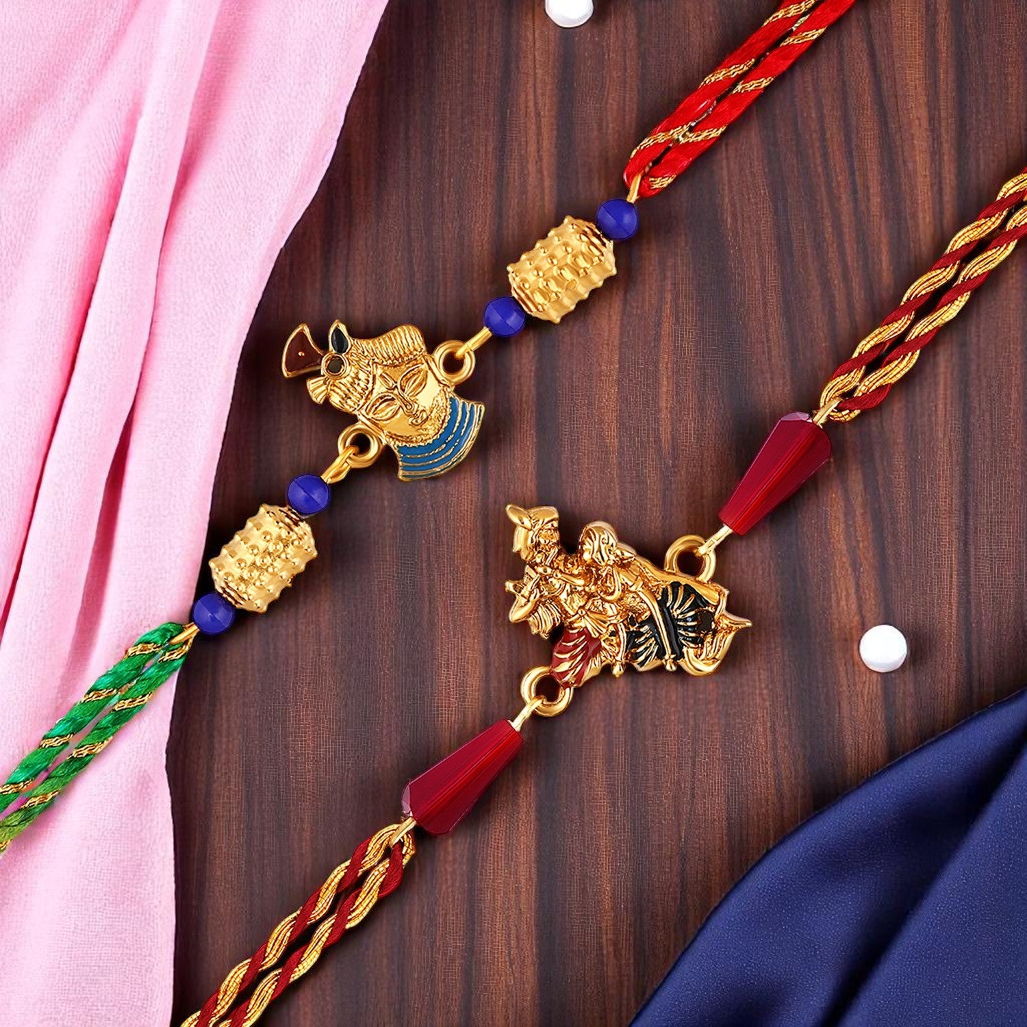 Combo of 2 Krishna and Radha Rakhi