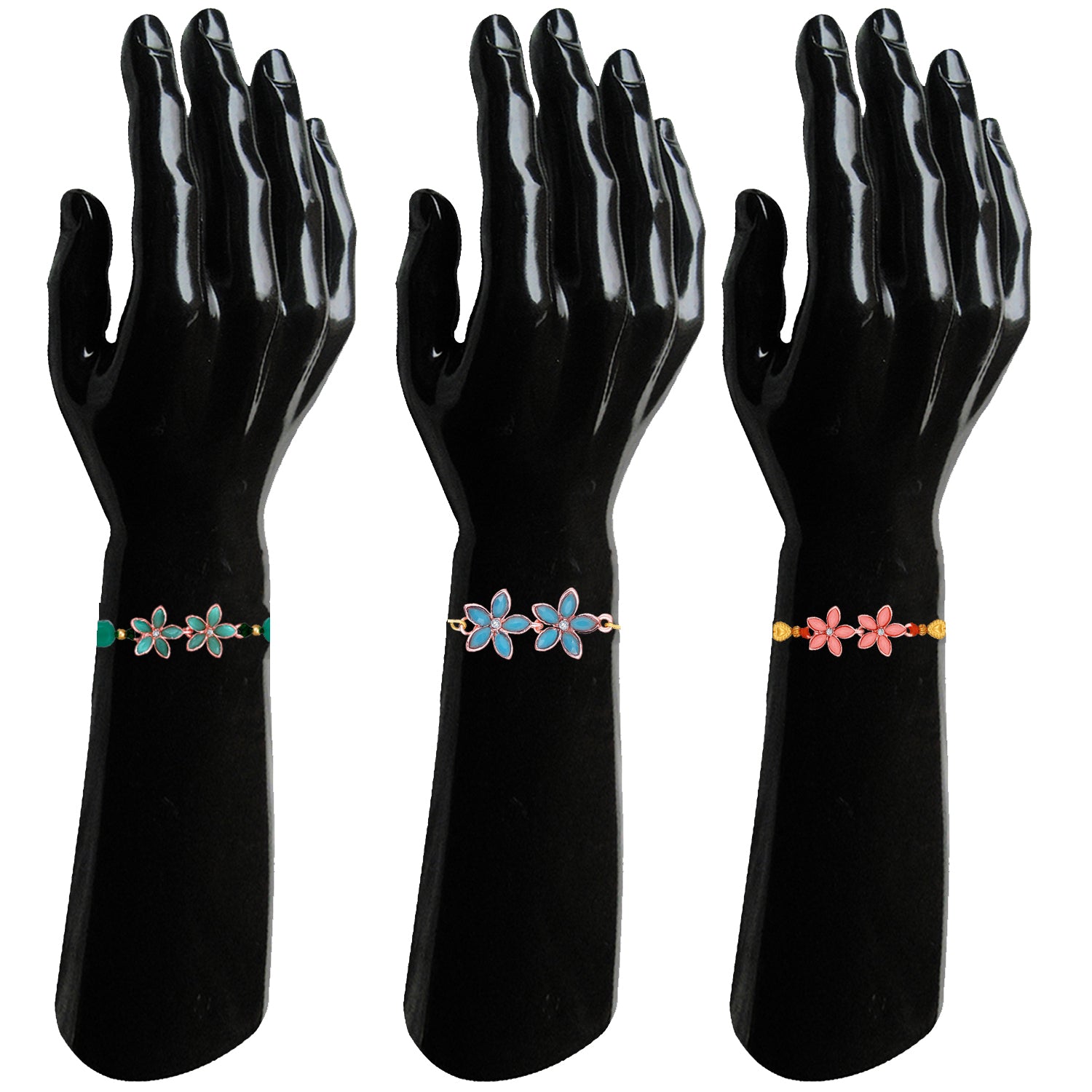 Combo of 3 Floral and Evil Eye Rakhi