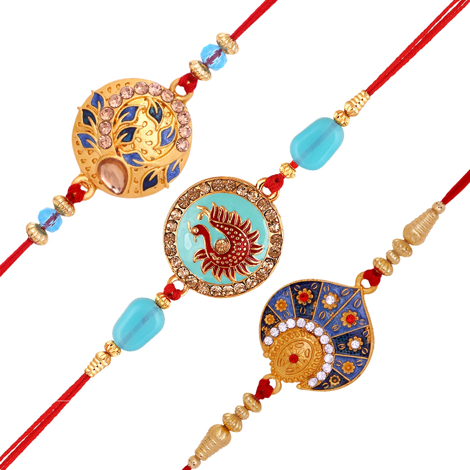 Combo of 3 Meenakari Work Rakhi