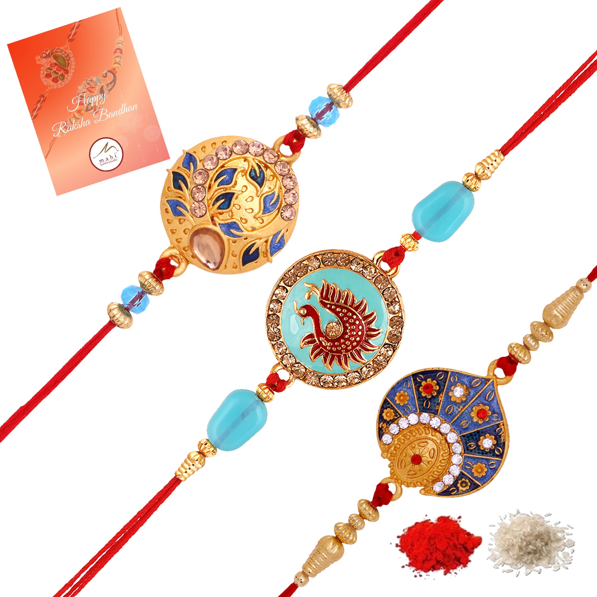 Combo of 3 Meenakari Work Rakhi