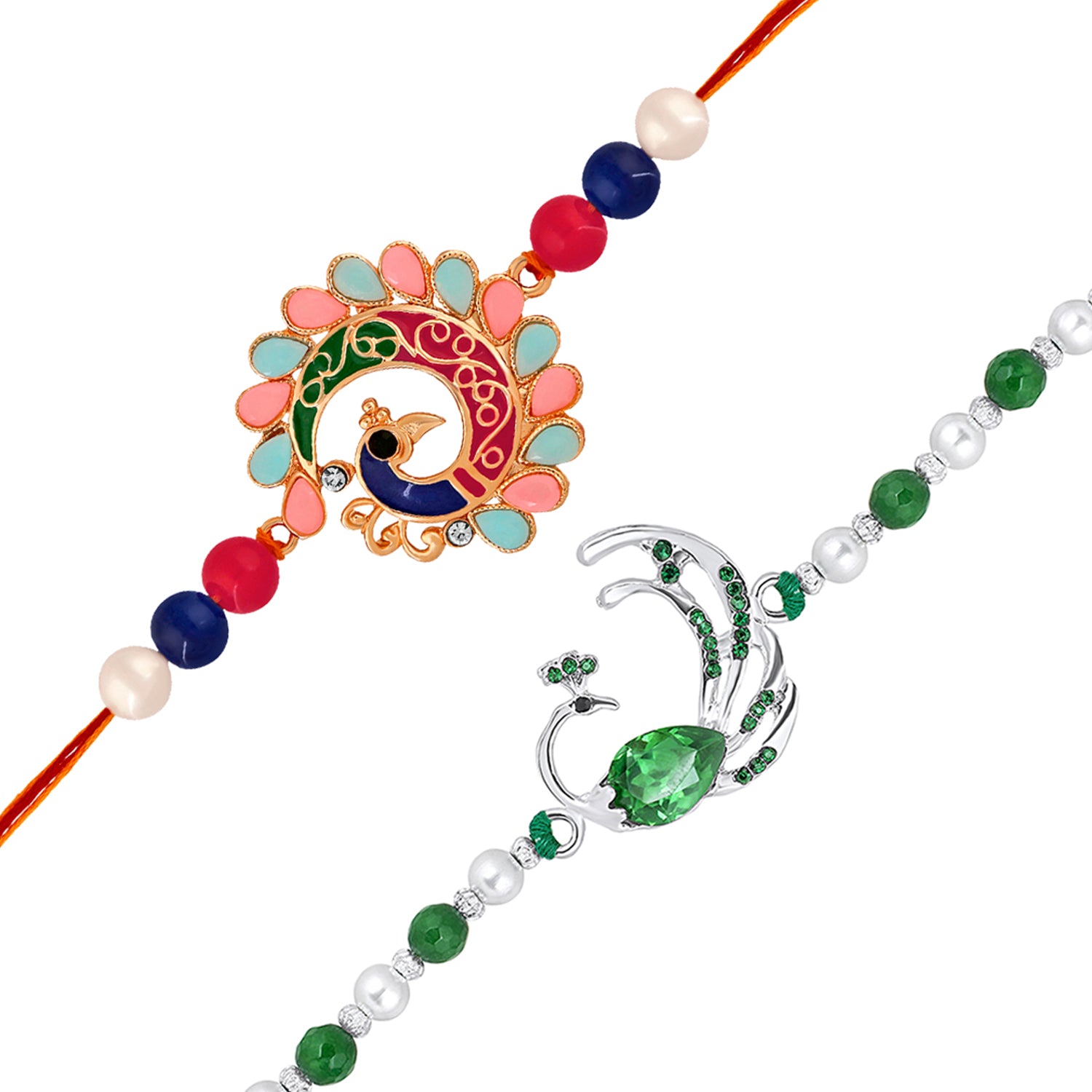 Combo of 2 Peacock-Shaped Rakhis
