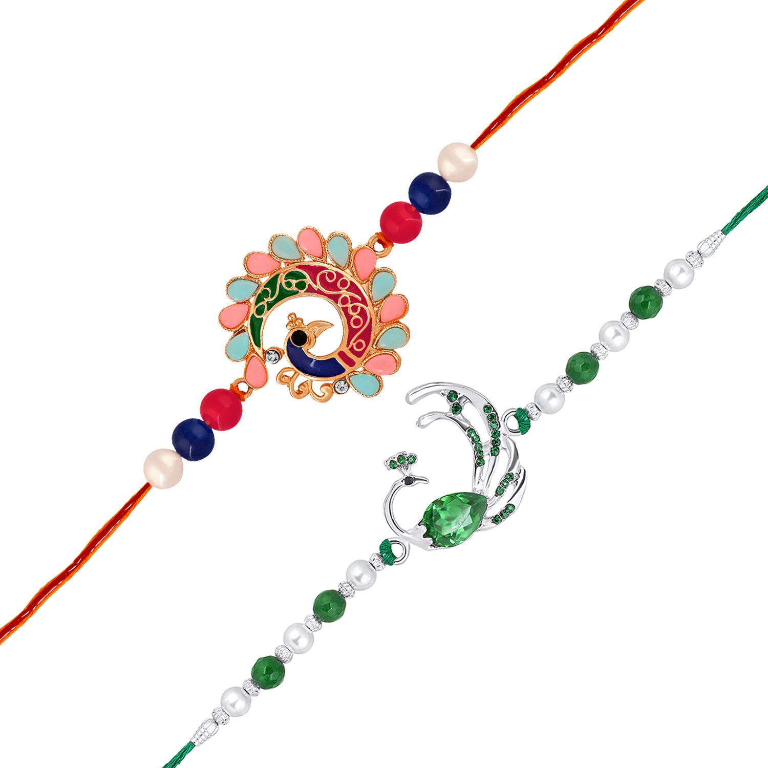 Combo of 2 Peacock-Shaped Rakhis